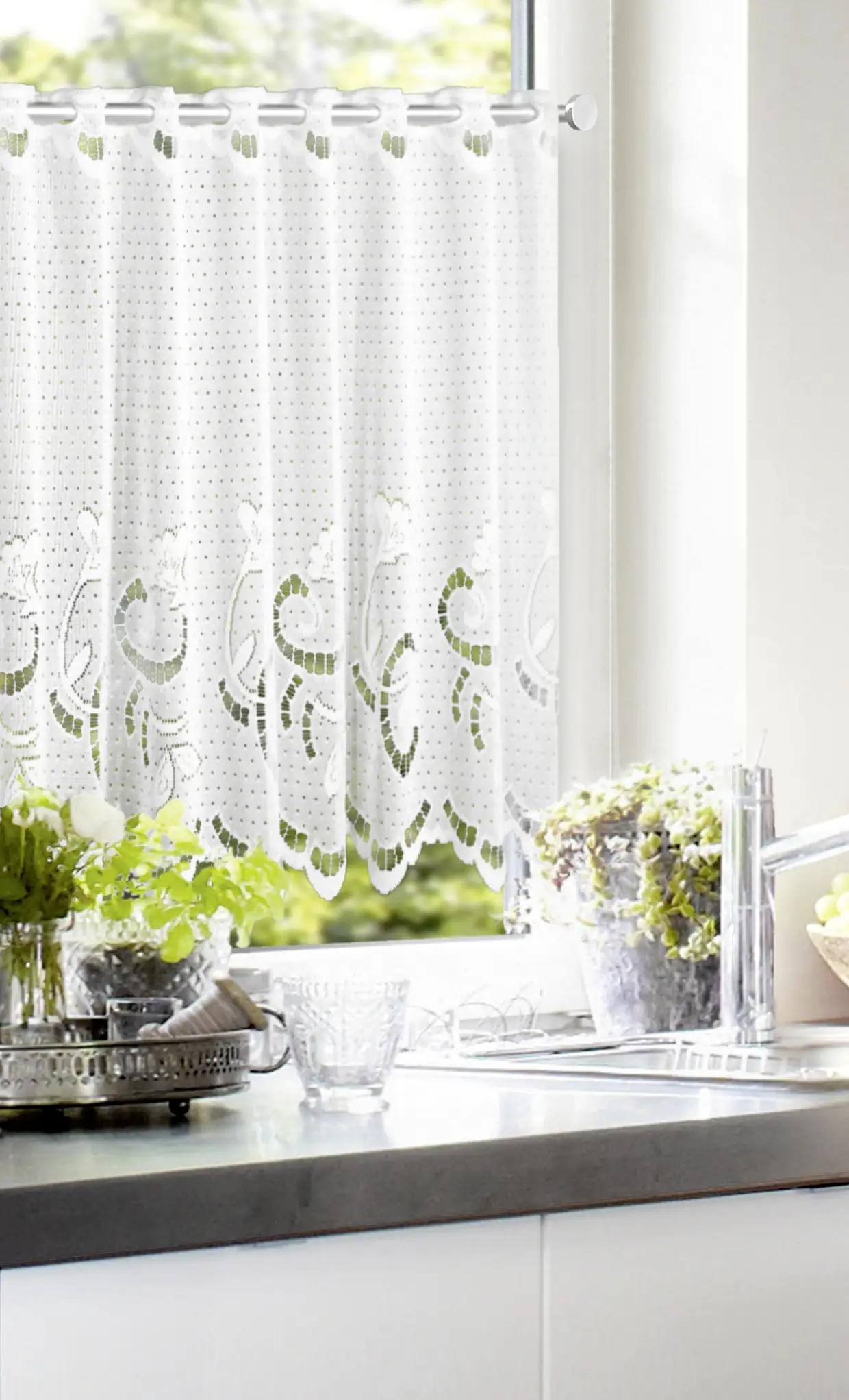 Neusser Collection Cafehausgardine weiß, 50 x 160 cm