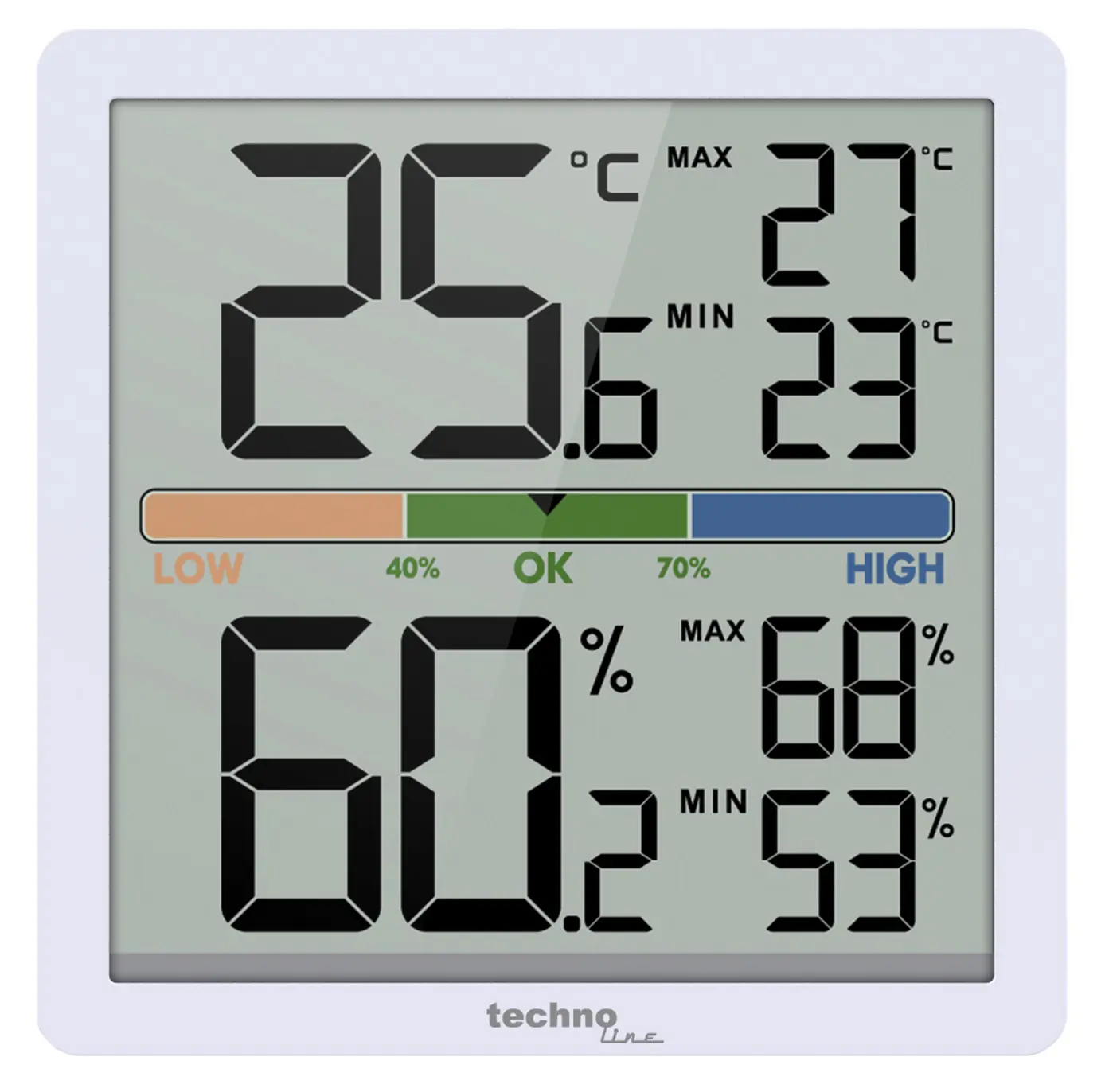 Technoline Thermo-Hygrometer WS9472 mit Komfortanzeige weiß