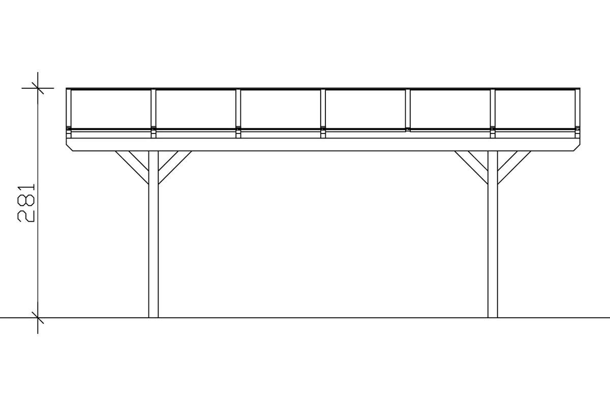 SKAN HOLZ Carport Westerwald 362 x 648 cm, lasiert in Nussbaum