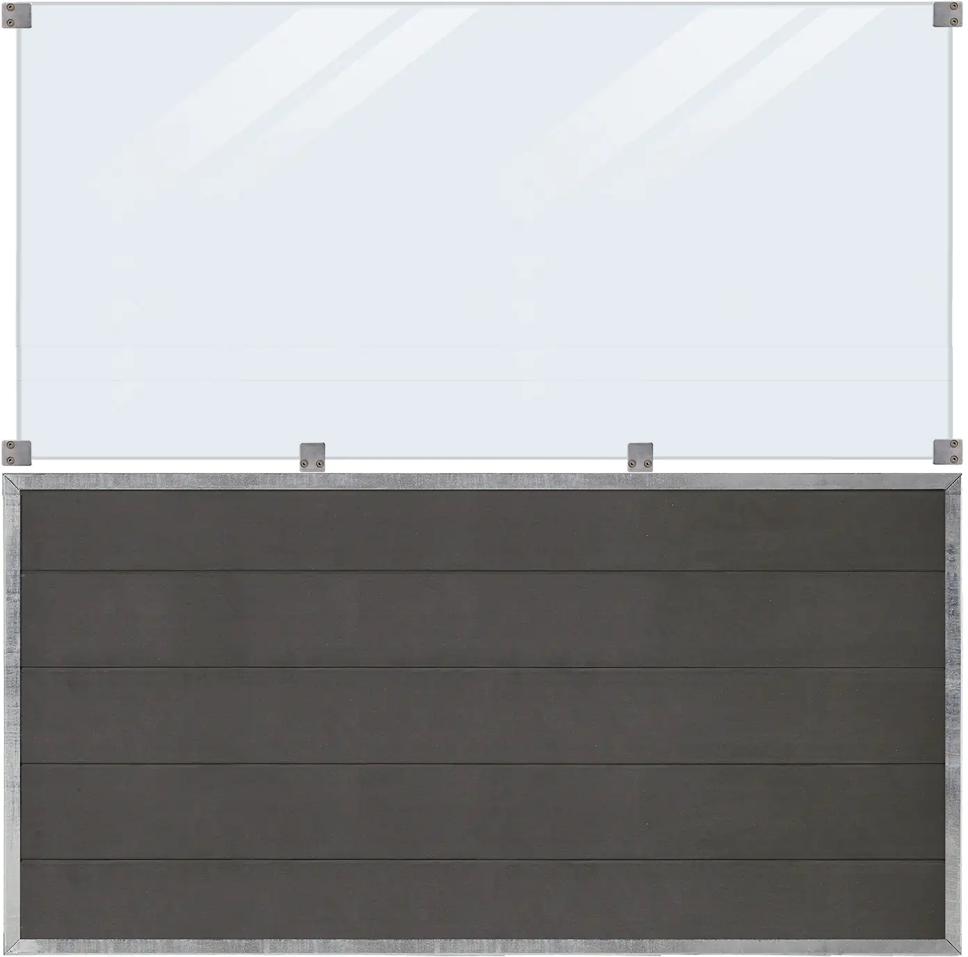 Plus WPC Zaun Futura mit Glas 180 x 180 cm Schiefergrau kaufen Globus