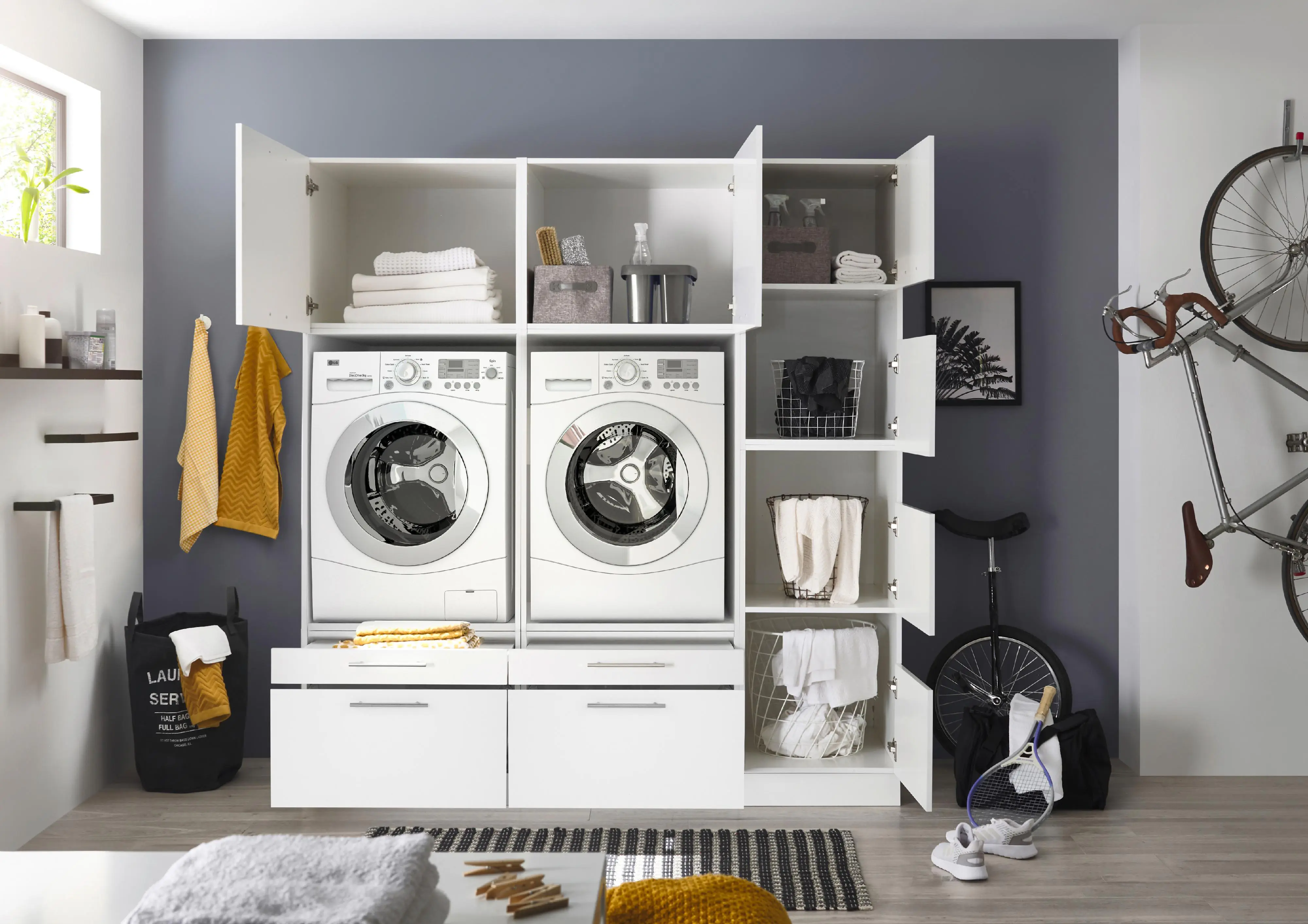 Respekta Waschmaschinenschrank Clara Waschmaschinenumbauschrank HWRSET12 Respekta Waschmaschinenschrank Clara Waschmaschinenumbauschrank HWRSET12