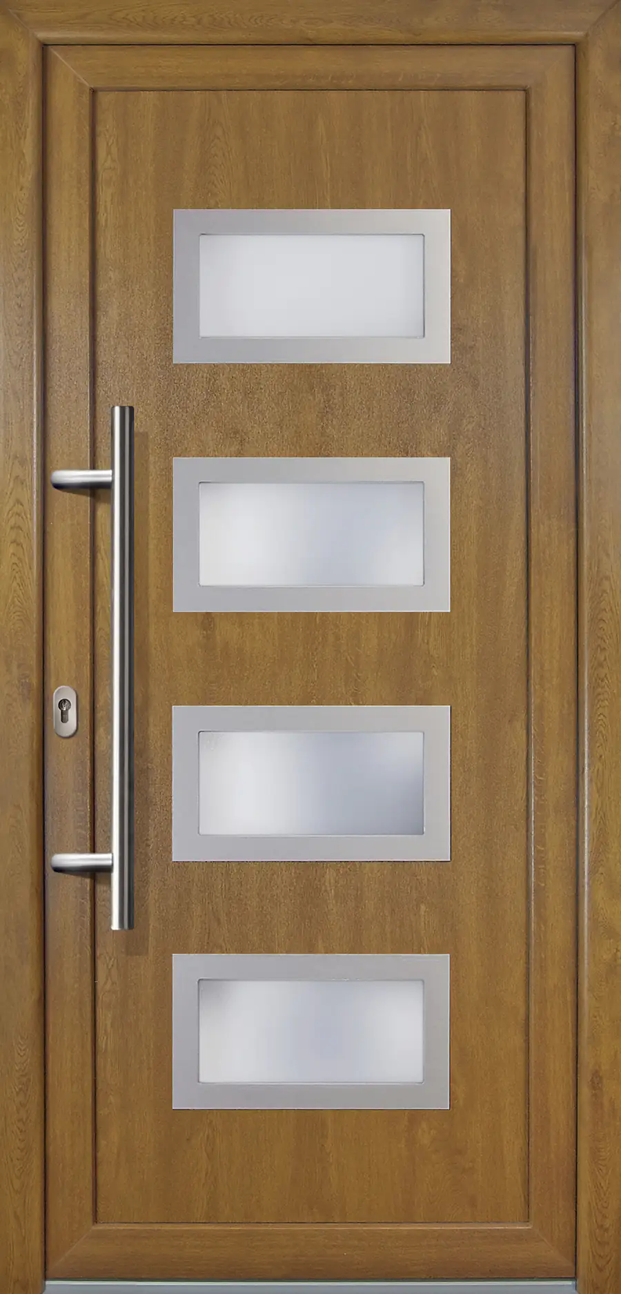 Meeth Haustür Signum PVC Exclusiv PVC Modell 92 98 x 200 cm, DIN links,golden Oak