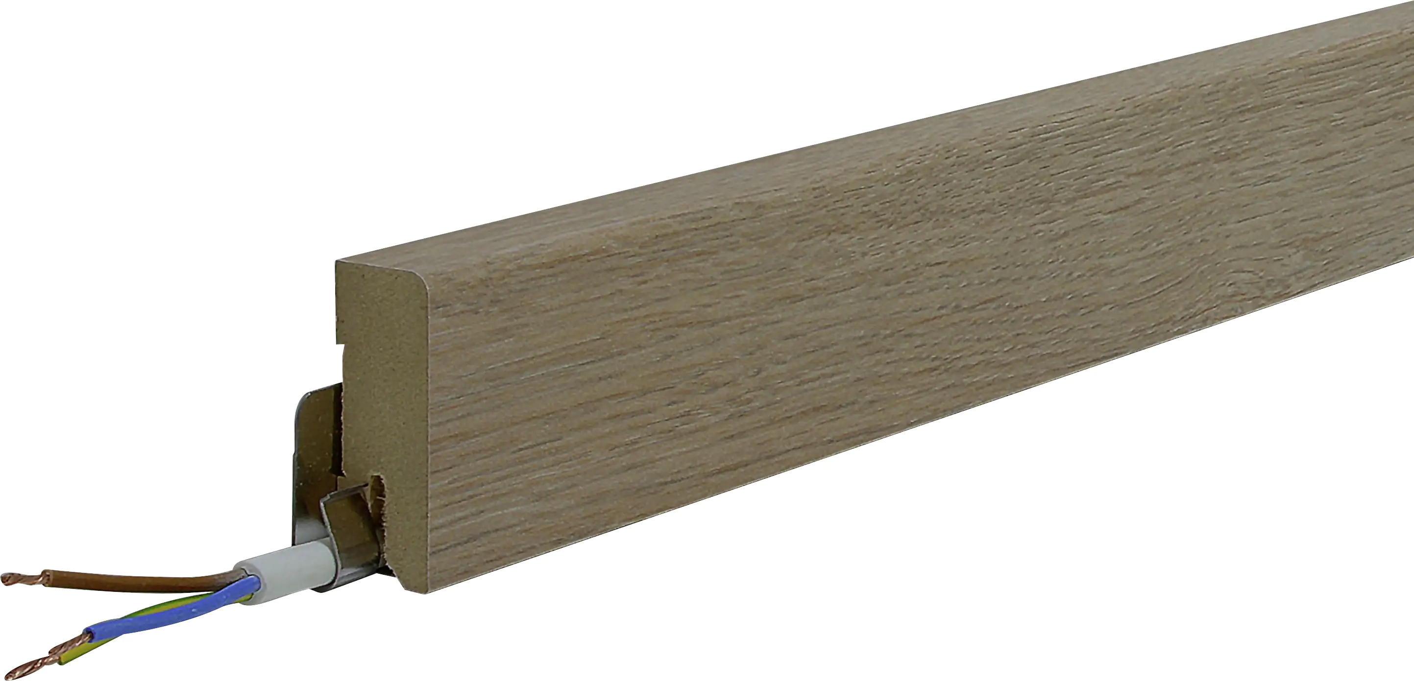 B.S. Bauprogramm Clip-Sockelleiste 250 cm 50 x 18 mm Eiche eleganz B.S. Bauprogramm Clip-Sockelleiste 250 cm 50 x 18 mm Eiche eleganz