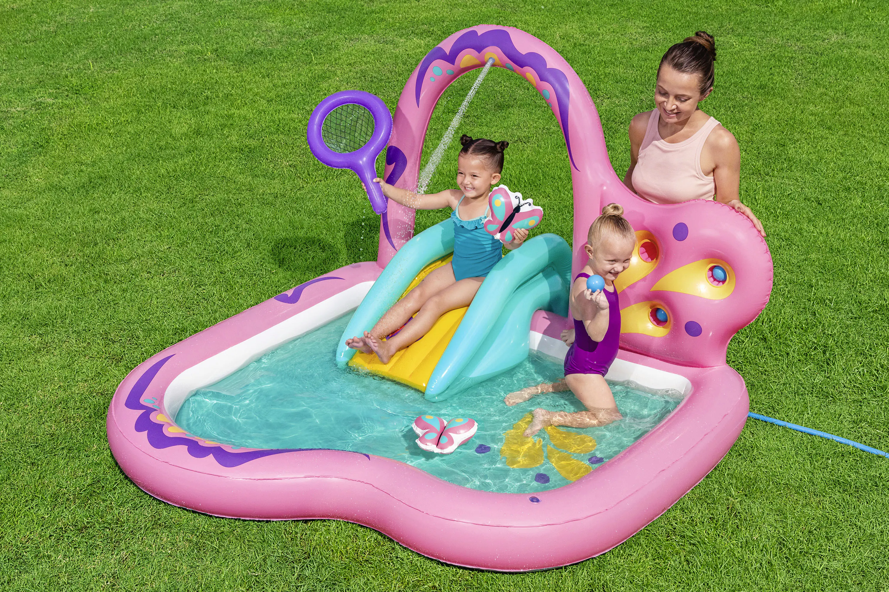 Bestway Wasserspielcenter im Schmetterling-Motiv 180 x 180 cm mehrfarbig