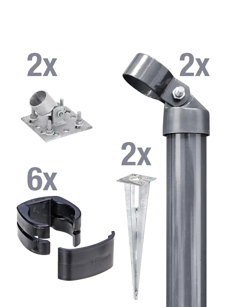Alberts Komplettset Zauneck-Set für Fix-Clip Pro® 153 cm zA anthrazit Alberts Komplettset Zauneck-Set für Fix-Clip Pro® 153 cm zA anthrazit