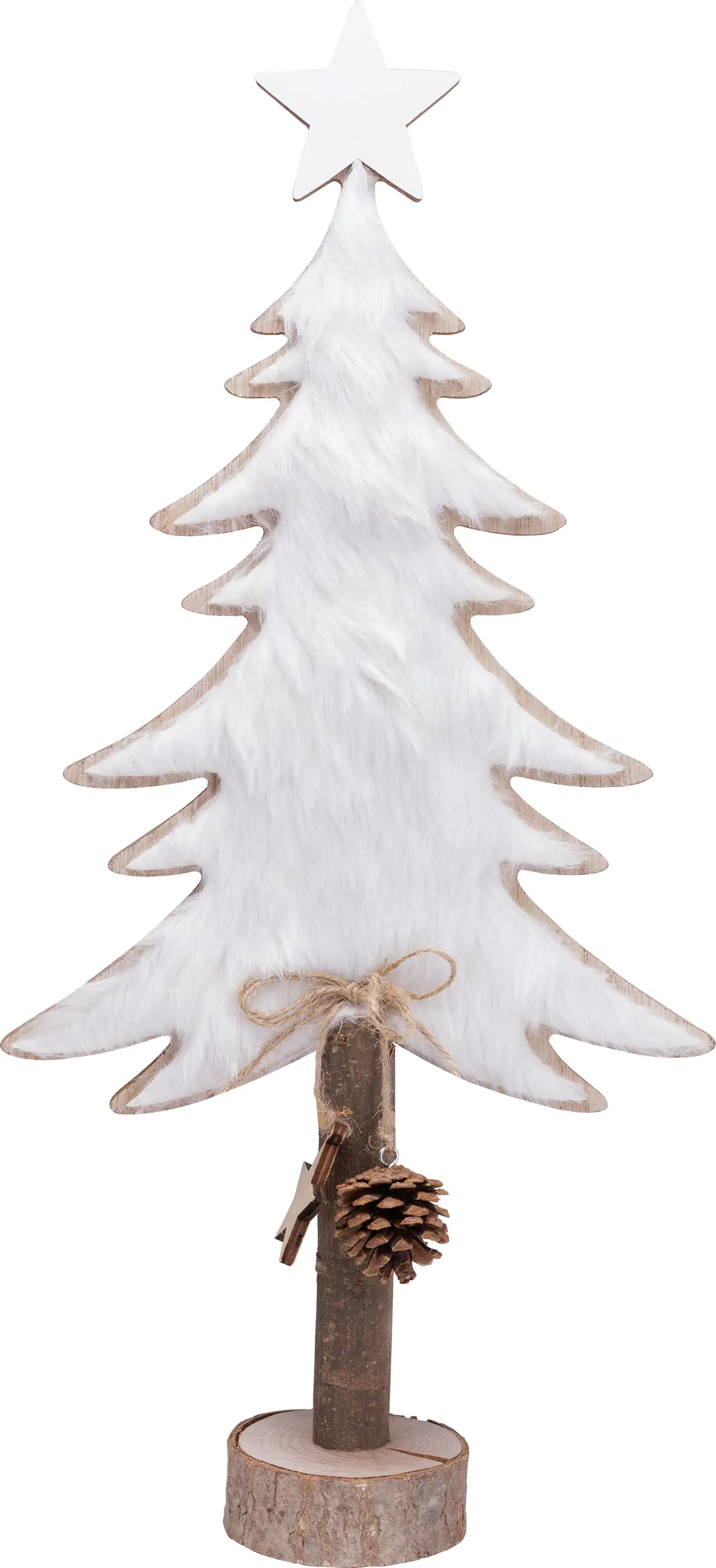 TrendLine Dekofigur Holz Tannenbaum 49 x 23 cm braun-weiß TrendLine Dekofigur Holz Tannenbaum 49 x 23 cm braun-weiß