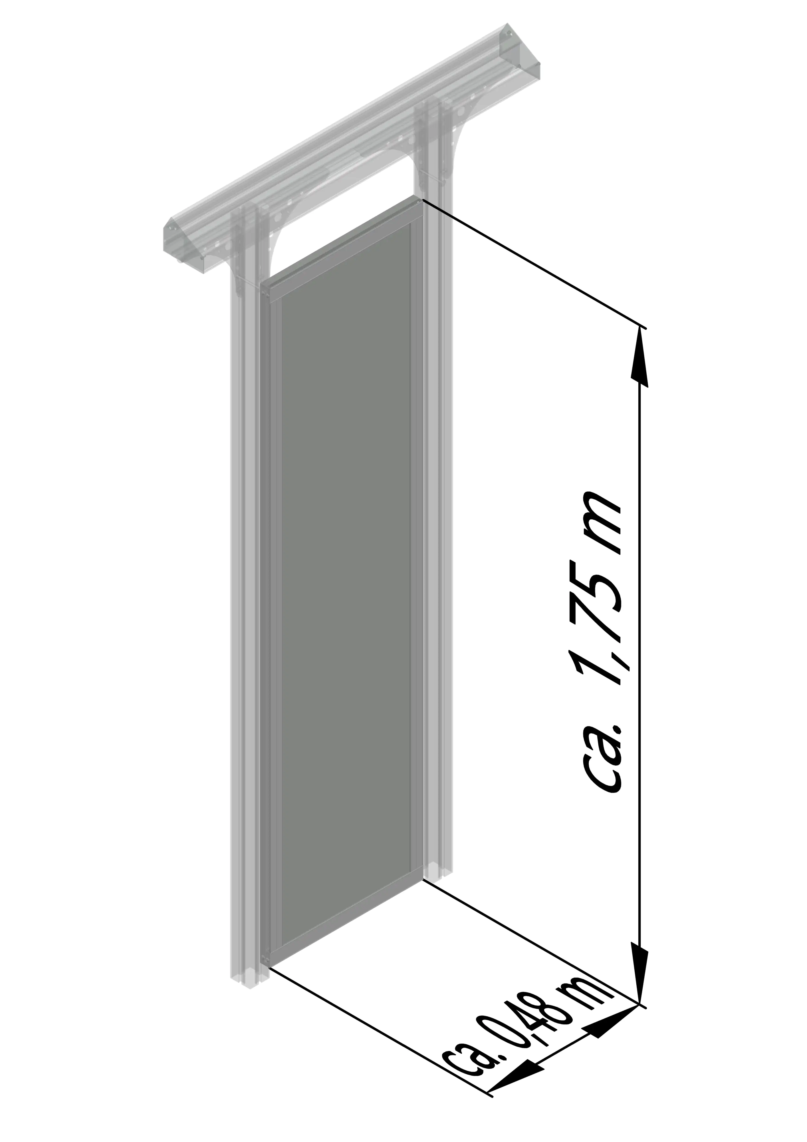 KGT Seitenelement AVB für Carport Elbe silber 0,48 x 1,75 m