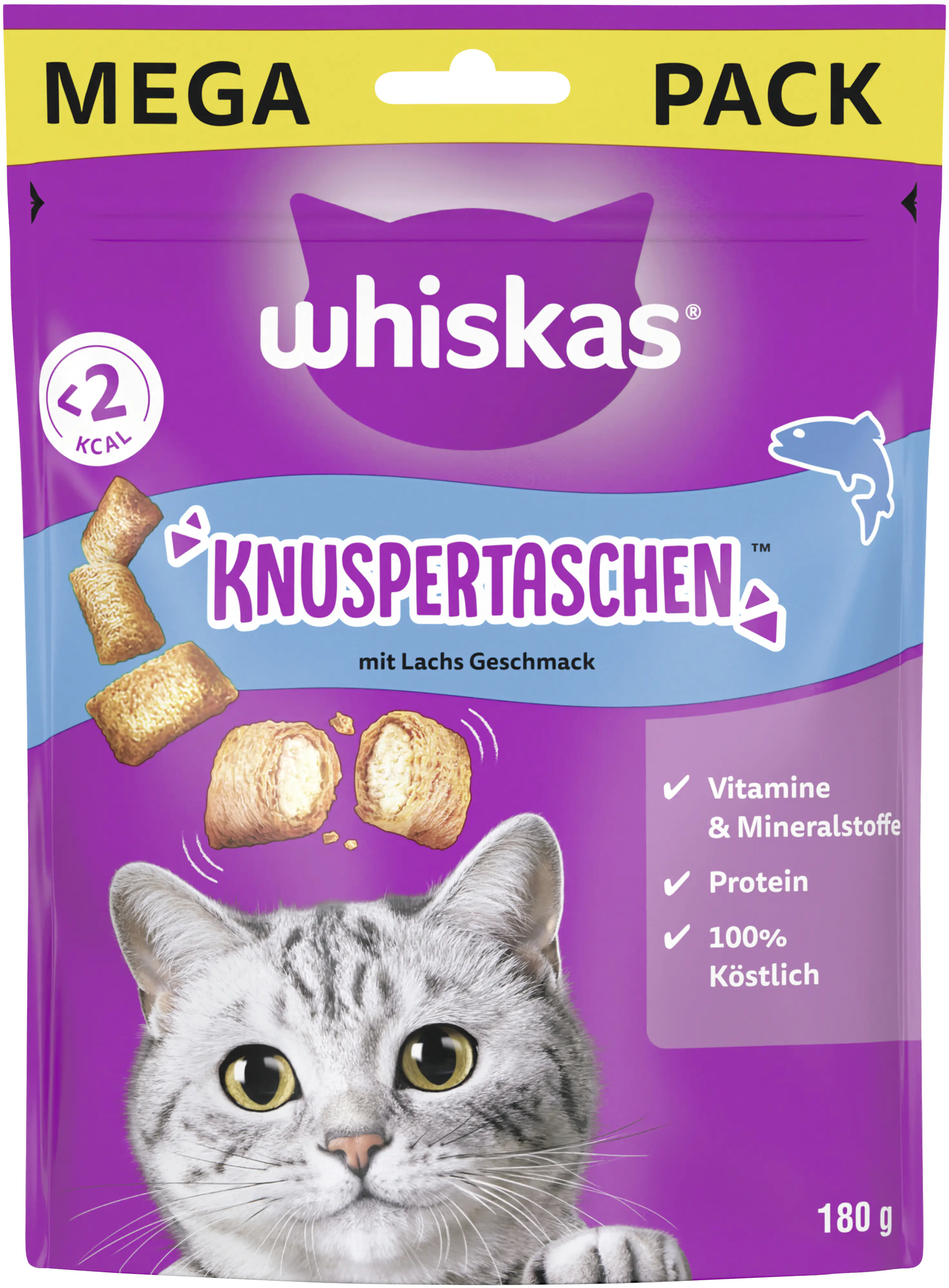Whiskas Katzensnack Knuspertaschen mit Lachs 180g