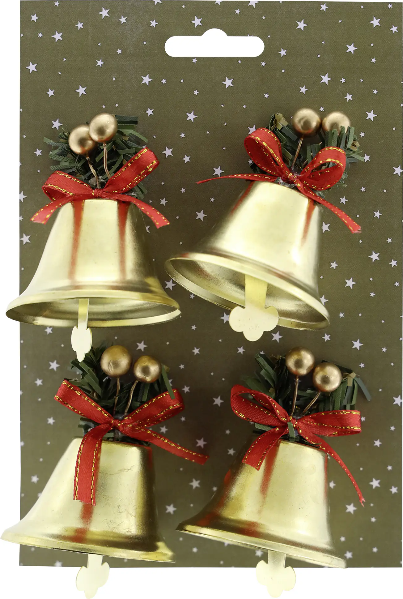 Weihnachtshänger Glocken Metall Ø 6 cm gold 4 Stück