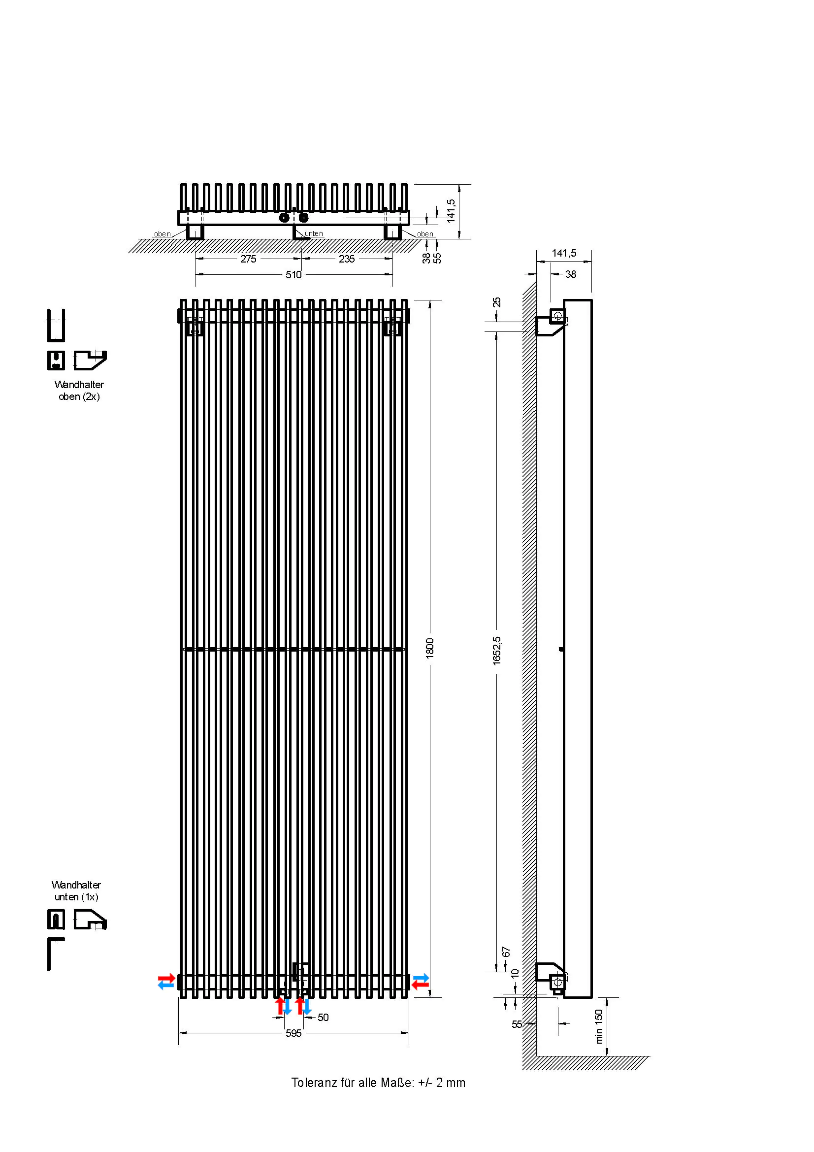 Schulte Badheizkörper London 180 x 59,5 cm 1758 Watt