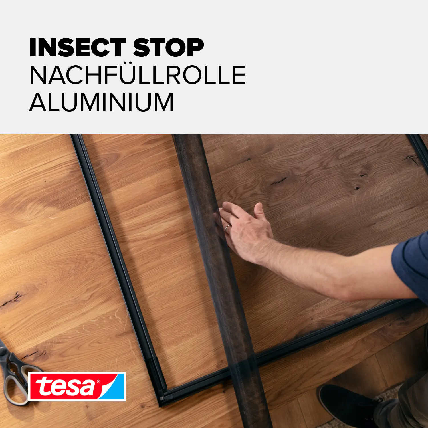 tesa Insektenschutz-Gitter COMFORT Ersatzrolle 100 x 120 cm grau