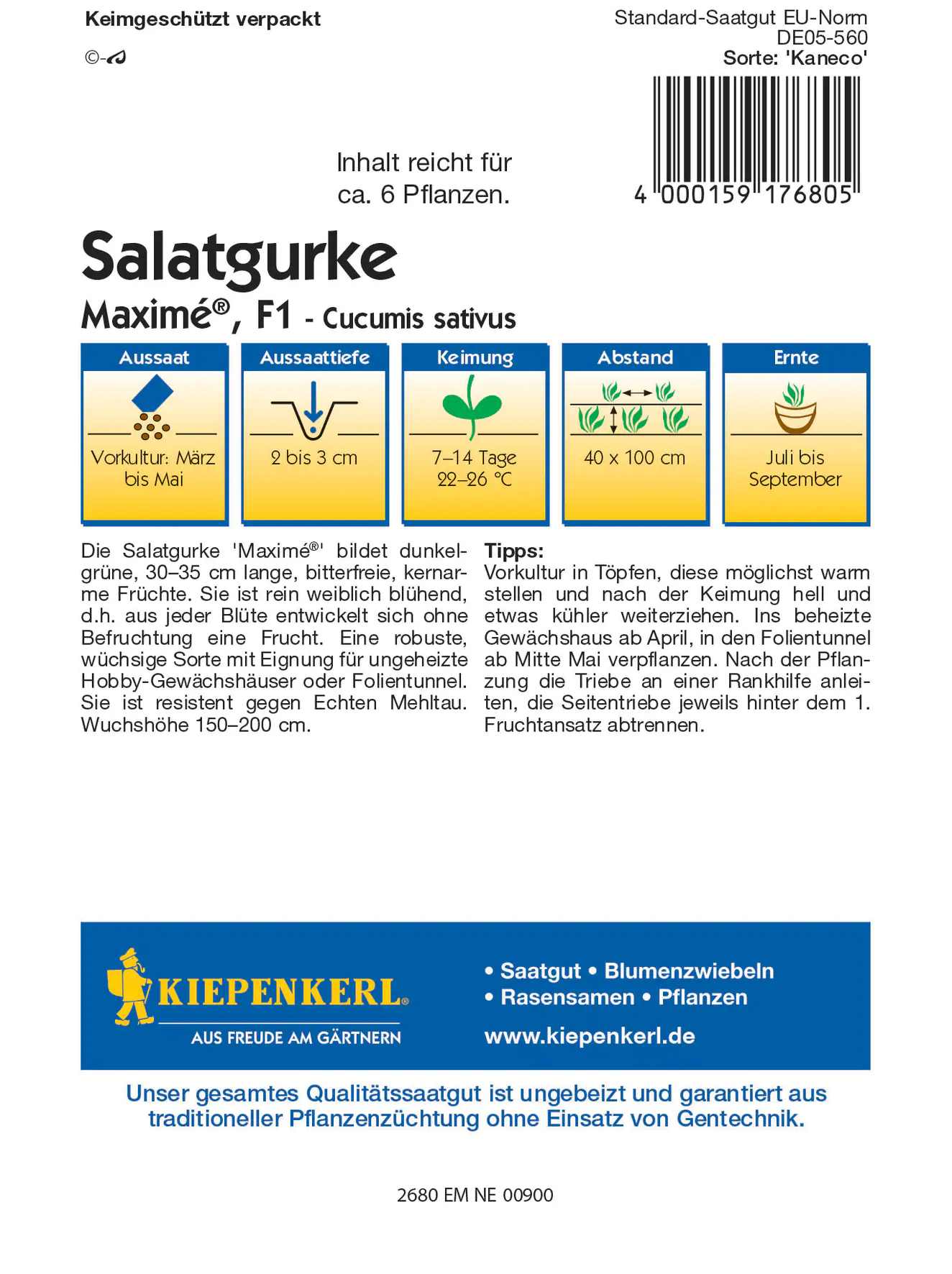 Kiepenkerl Salatgurke Maximé Kaneco F1