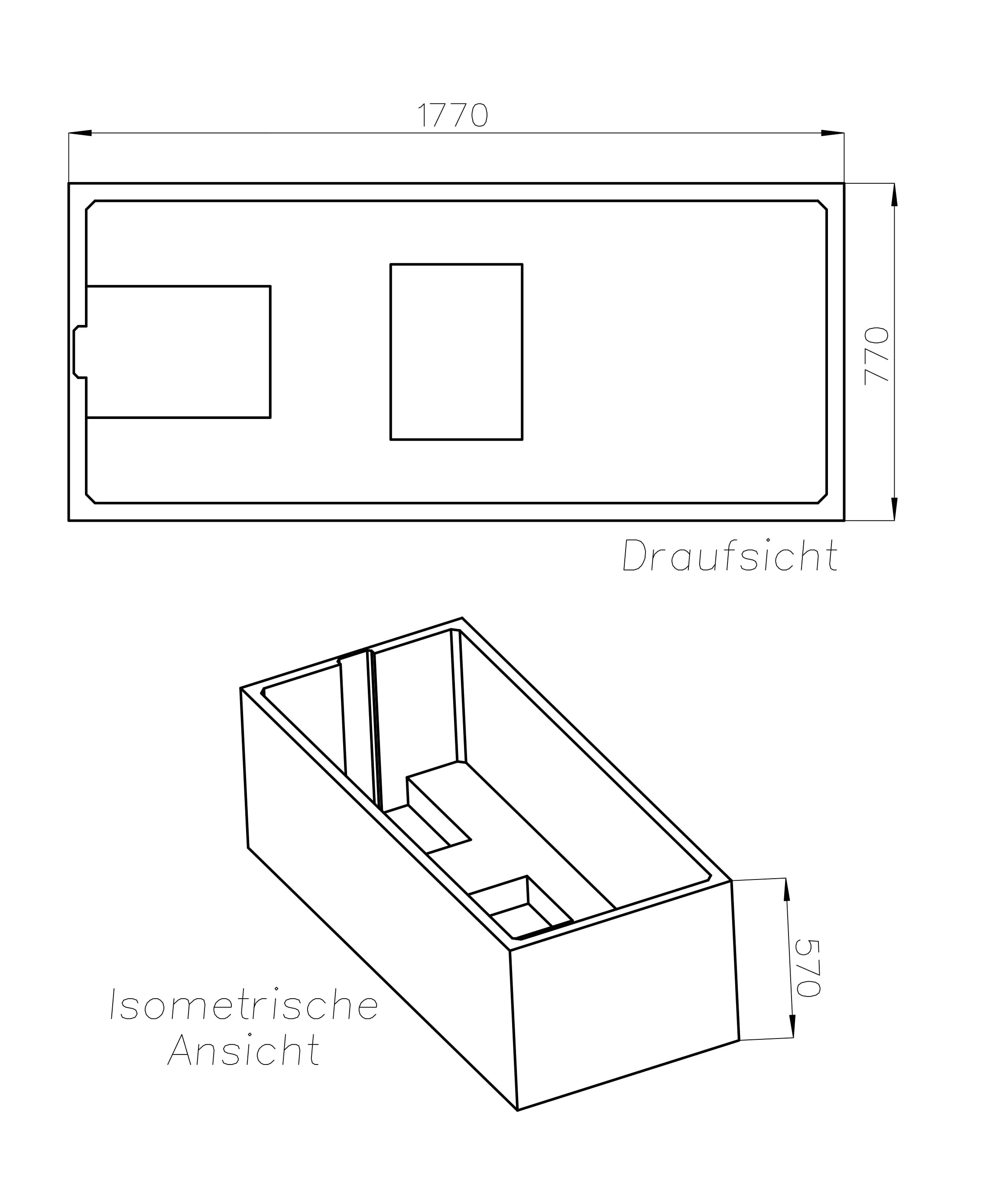 Ottofond Wannenträger Costa 1770 x 770 mm