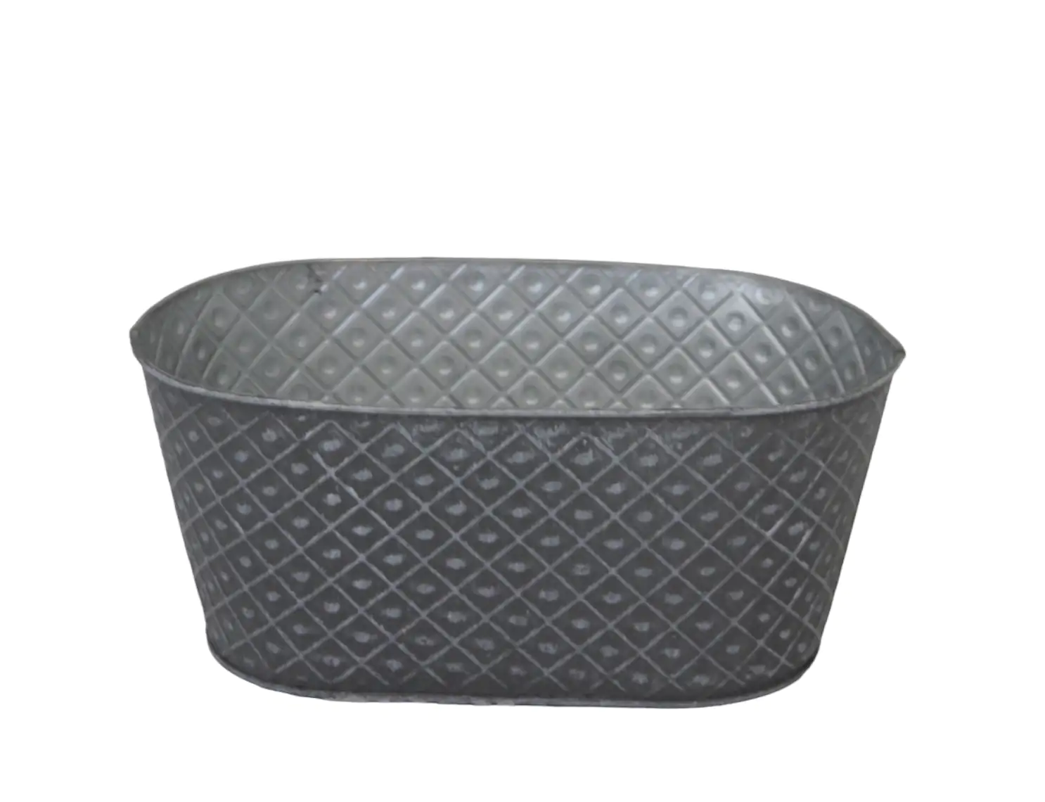 Pflanzgefäß Wanne S Zink 9 x 11,5 x 18 cm grau