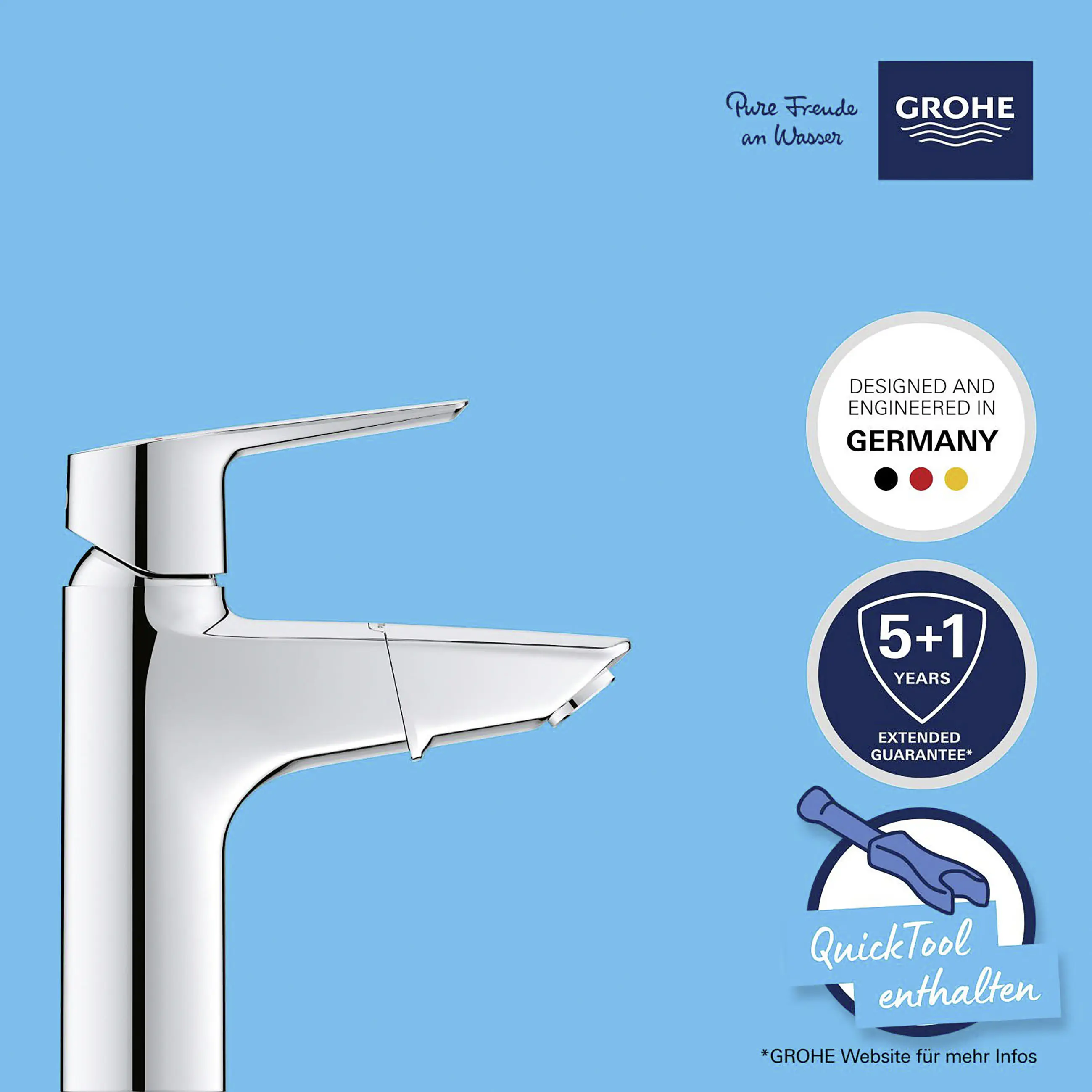 Grohe Quickfix Waschtischarmatur Start M-Size verchromt ausziehbar