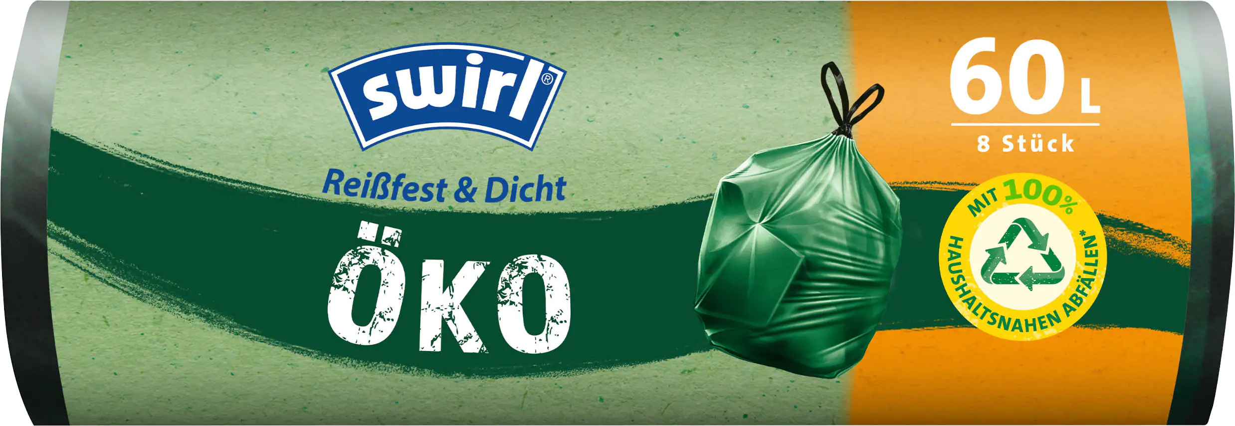 Swirl Öko Müllbeutel mit Tragegriff 60 L 8 Stück Swirl Öko Müllbeutel mit Tragegriff 60 L 8 Stück