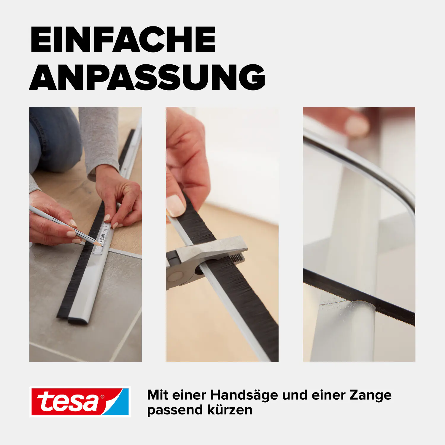 tesa Moll Türdichtschiene weiß, für unebene Böden, für Spalten bis 15 mm