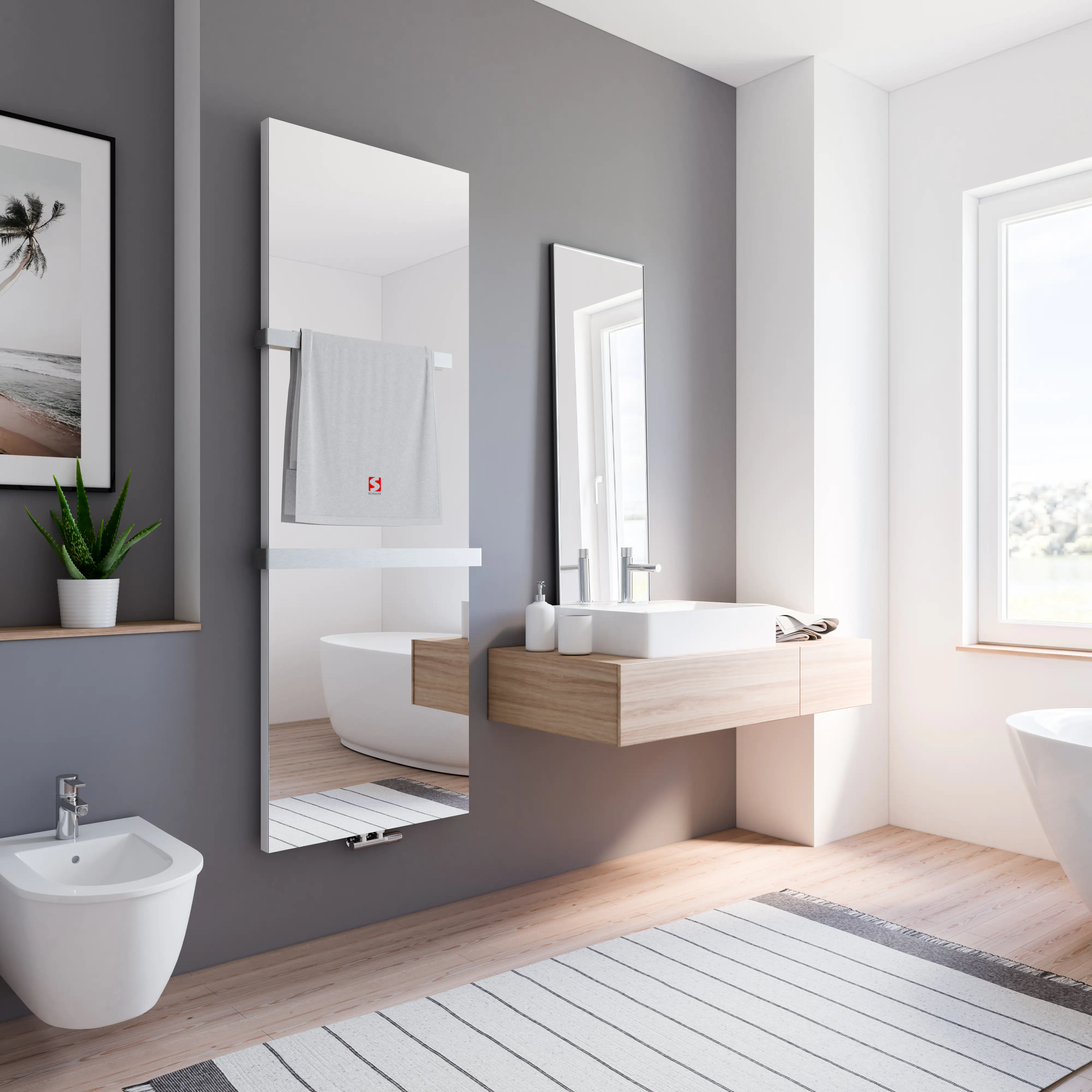 4060991068584_3 Schulte Design-Heizkörper New York mit Spiegel 180 x 60,8 cm