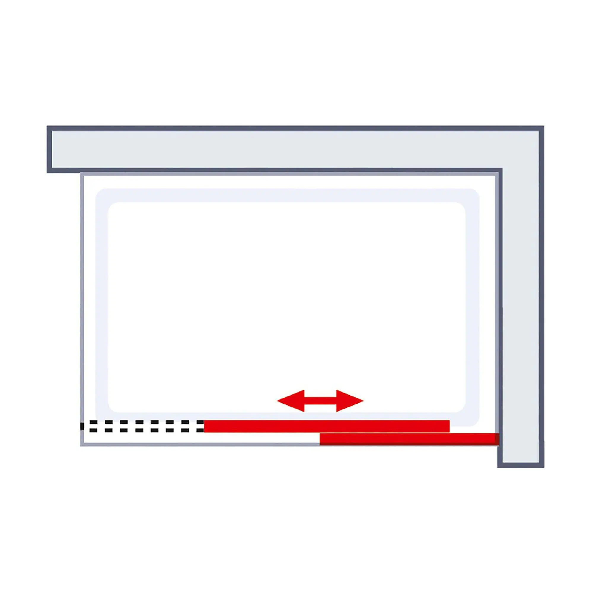 Schulte Duschwand Walk In Schiebetür rechts mit Rollen Toura 120 x 200 cm chrom Klarglas