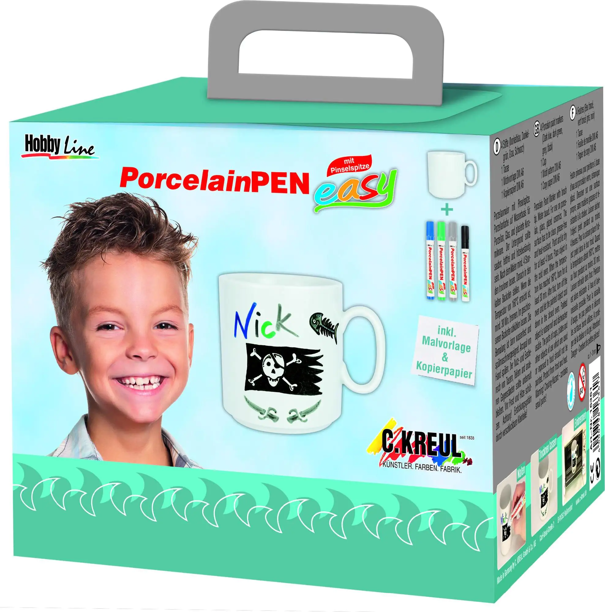 Kreul Porzellanmaler-Set Tassen Jungen PorcelainPen easy
