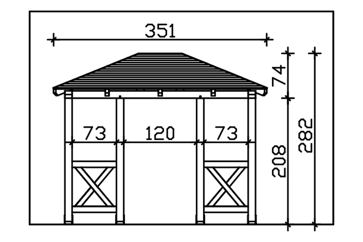 4018211029662_05 SKAN HOLZ Vordach Wismar Typ 7 351 x 187 cm, lasiert in Schiefergrau