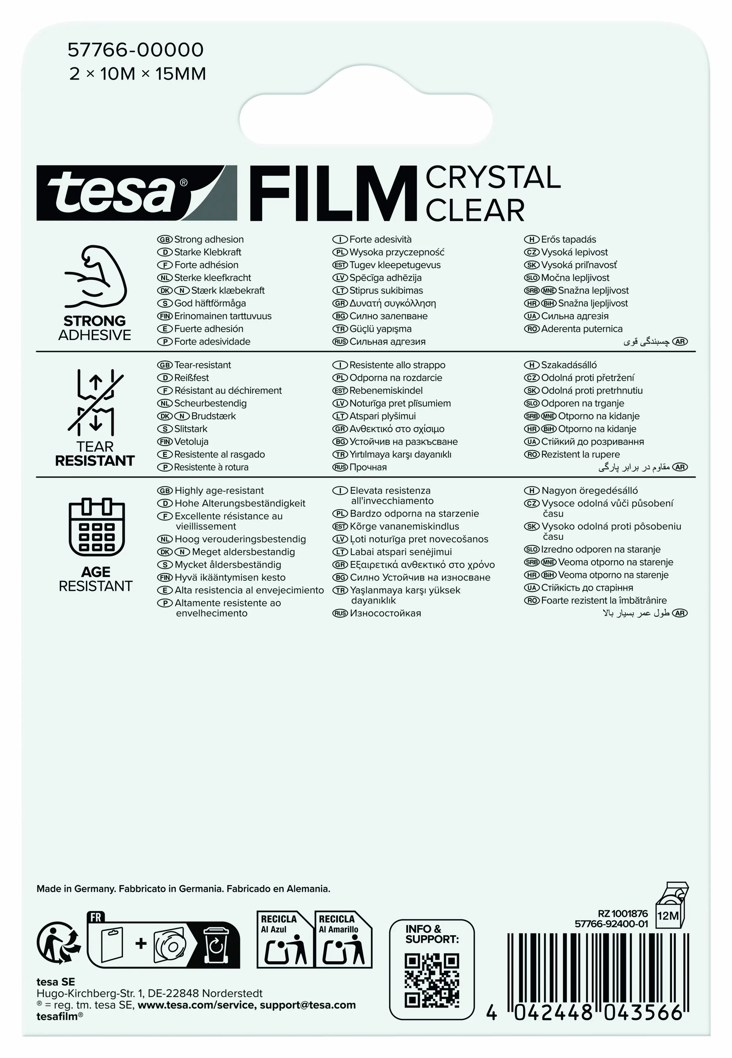tesa Klebefilm Kristall 10 m x 15 mm