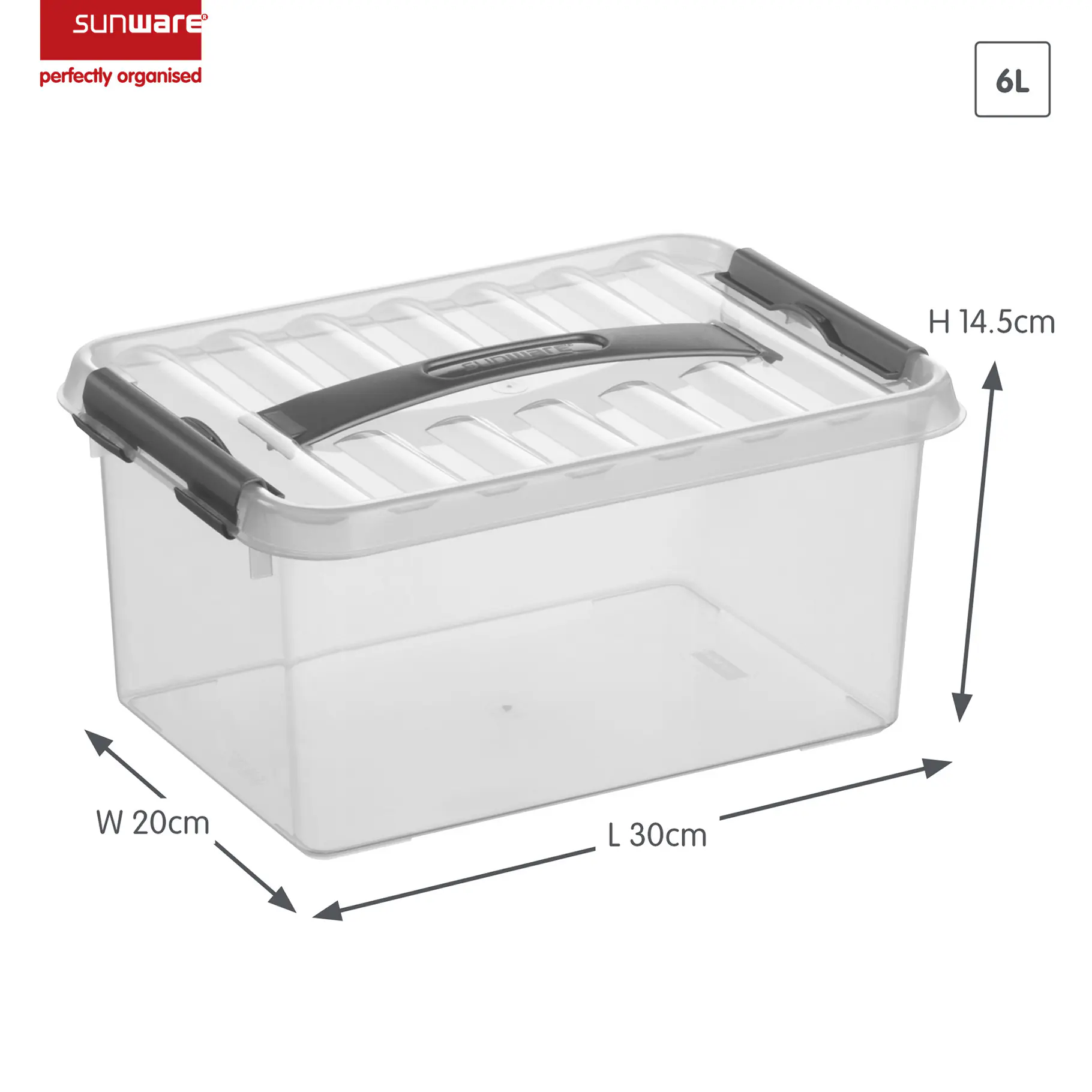 Sunware Aufbewahrungsbox 6L transparent 30 x 20 x 14 cm Sunware Aufbewahrungsbox 6L transparent 30 x 20 x 14 cm