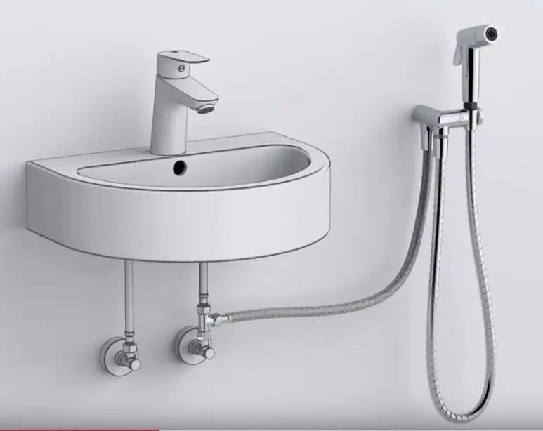Waschbecken-Kombibrause / Bidetbrause 125 cm, verchromt Waschbecken-Kombibrause / Bidetbrause 125 cm, verchromt