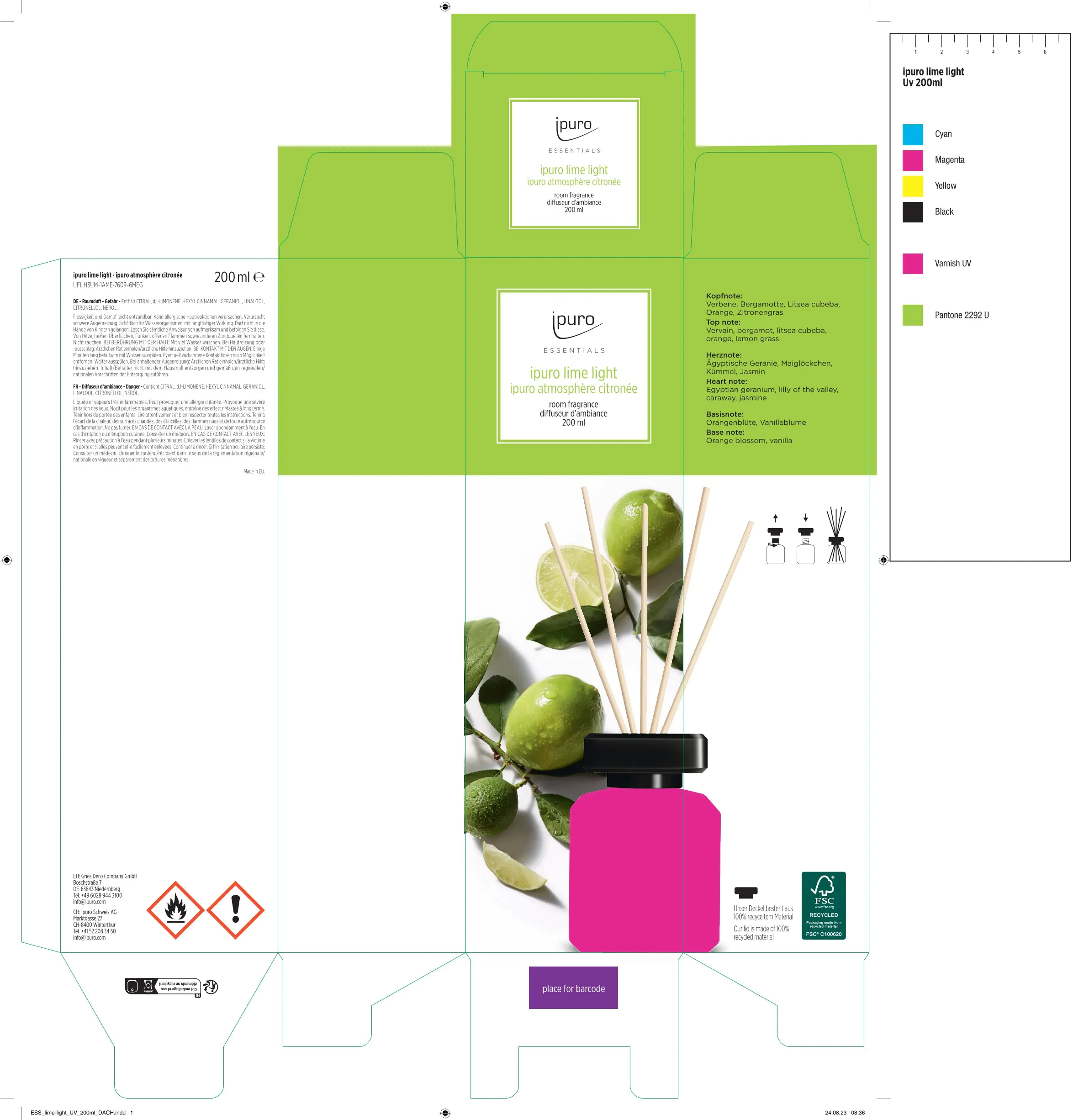 ipuro ESSENTIALS Raumduft Lime Light 200 ml