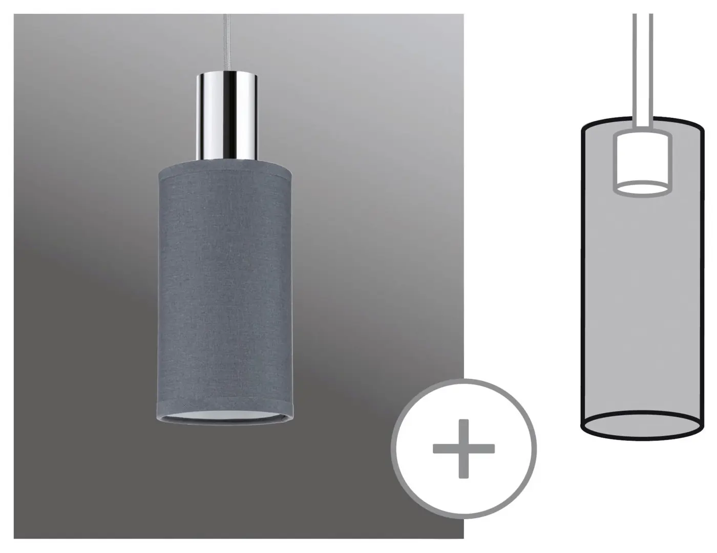 Paulmann URail Lampenschirm Valerio 2Easy anthrazit 10 x 18 cm