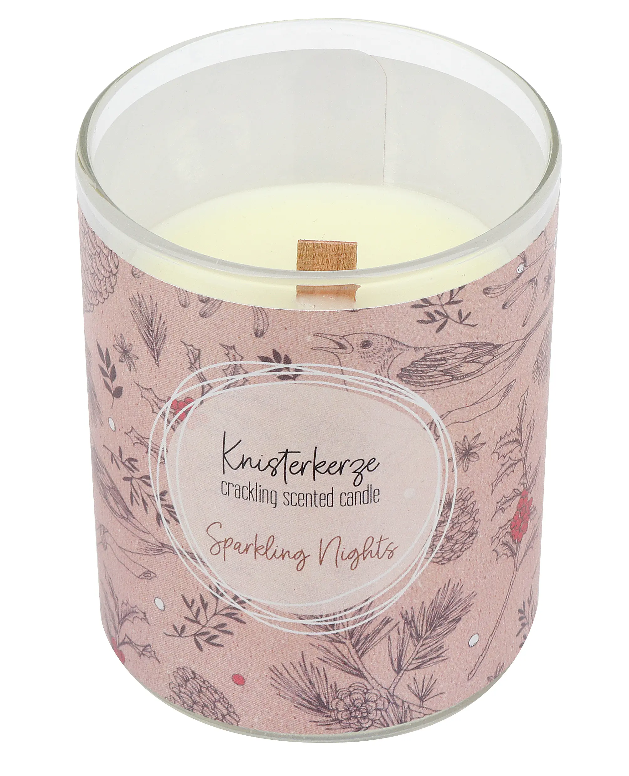 Steinhart Knisterkerze mit Duft Sparkling Nights Ø 6,5 x 7,9 cm im Glas weiß