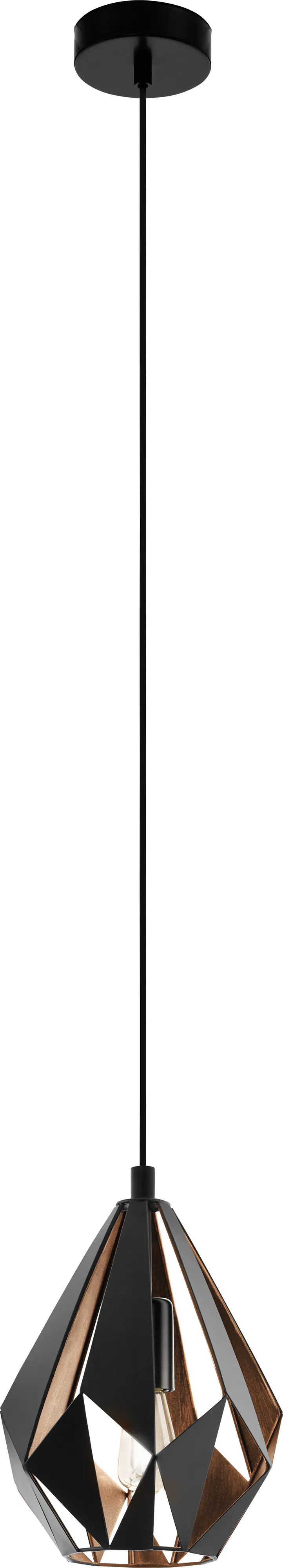 Eglo Pendelleuchte Carlton 1 schwarz-kupfer Ø 20,5 cm E27