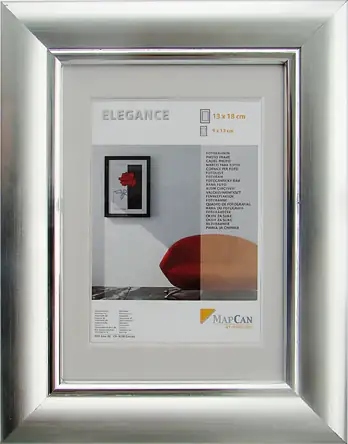Kunststoff Bilderrahmen Elegance alu-metallic-silber, 13 x 18 cm