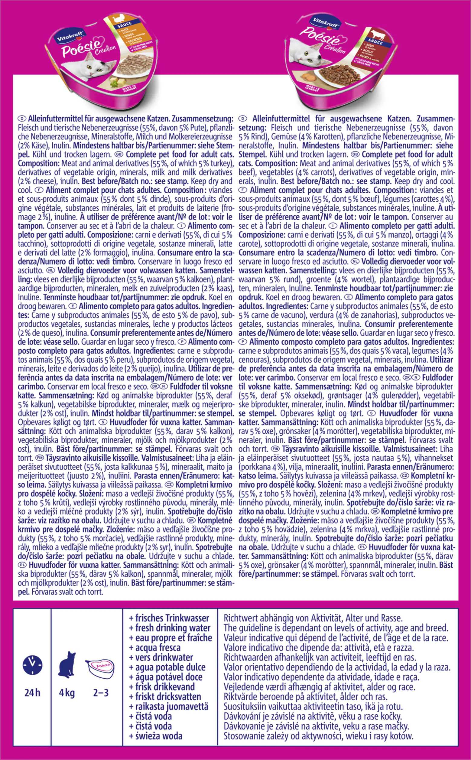 Vitakraft Poésie Katzenfutter Création Tender Selection in Sauce 6 x 85 g Vitakraft Poésie Katzenfutter Création Tender Selection in Sauce 6 x 85 g