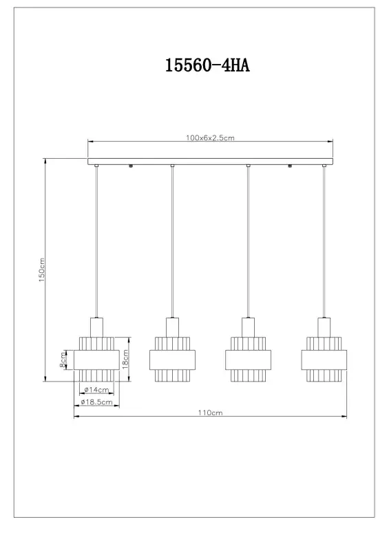 Globo Hängeleuchte Milley 110 x 150 cm (L x H) bronze matt