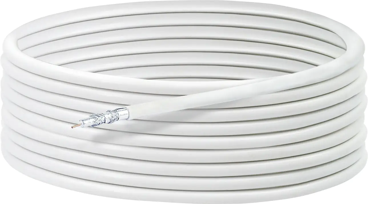 Schwaiger Koaxialkabel KOX13525 052 (135dB) weiß, 25,0m, 5-fach geschirmt, ohne F Stecker Schwaiger Koaxialkabel KOX13525 052 (135dB) weiß, 25,0m, 5-fach geschirmt, ohne F Stecker