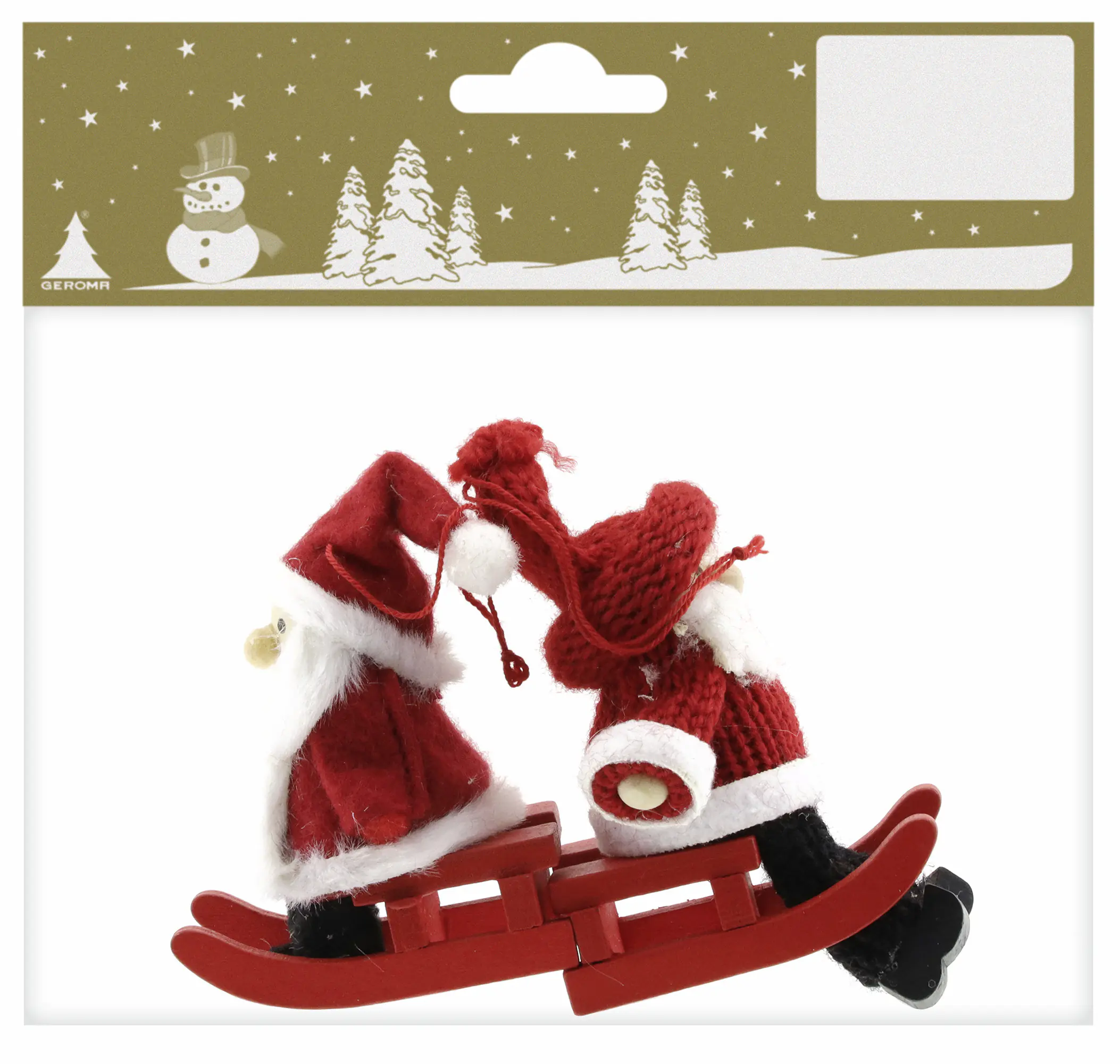 Weihnachtsanhänger Nikolaus auf Schlitten Holz 8 cm rot weiß 2 Stück Weihnachtsanhänger Nikolaus auf Schlitten Holz 8 cm rot weiß 2 Stück