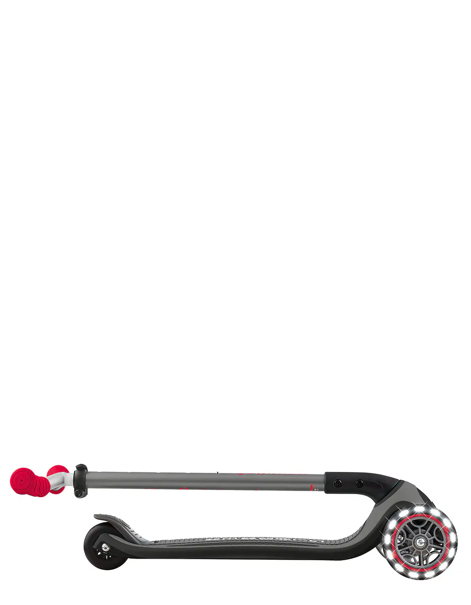 Globber Scooter für Kinder mit Leuchtrollen Master Lights schwarz/rot