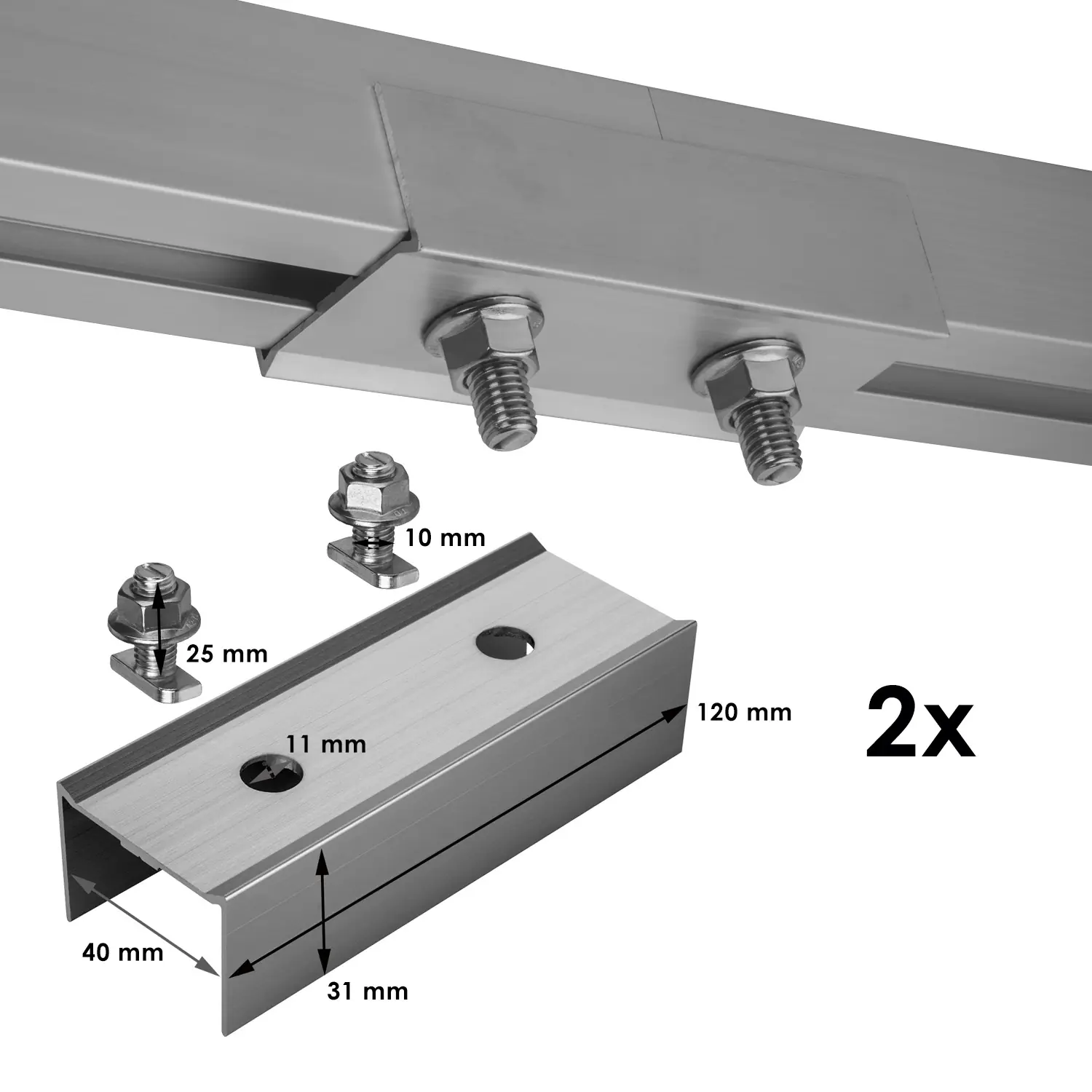 Vale Solarmodul-Halterungs-Set für Ziegeldächer (2 Panele) Vale Solarmodul-Halterungs-Set für Ziegeldächer (2 Panele)