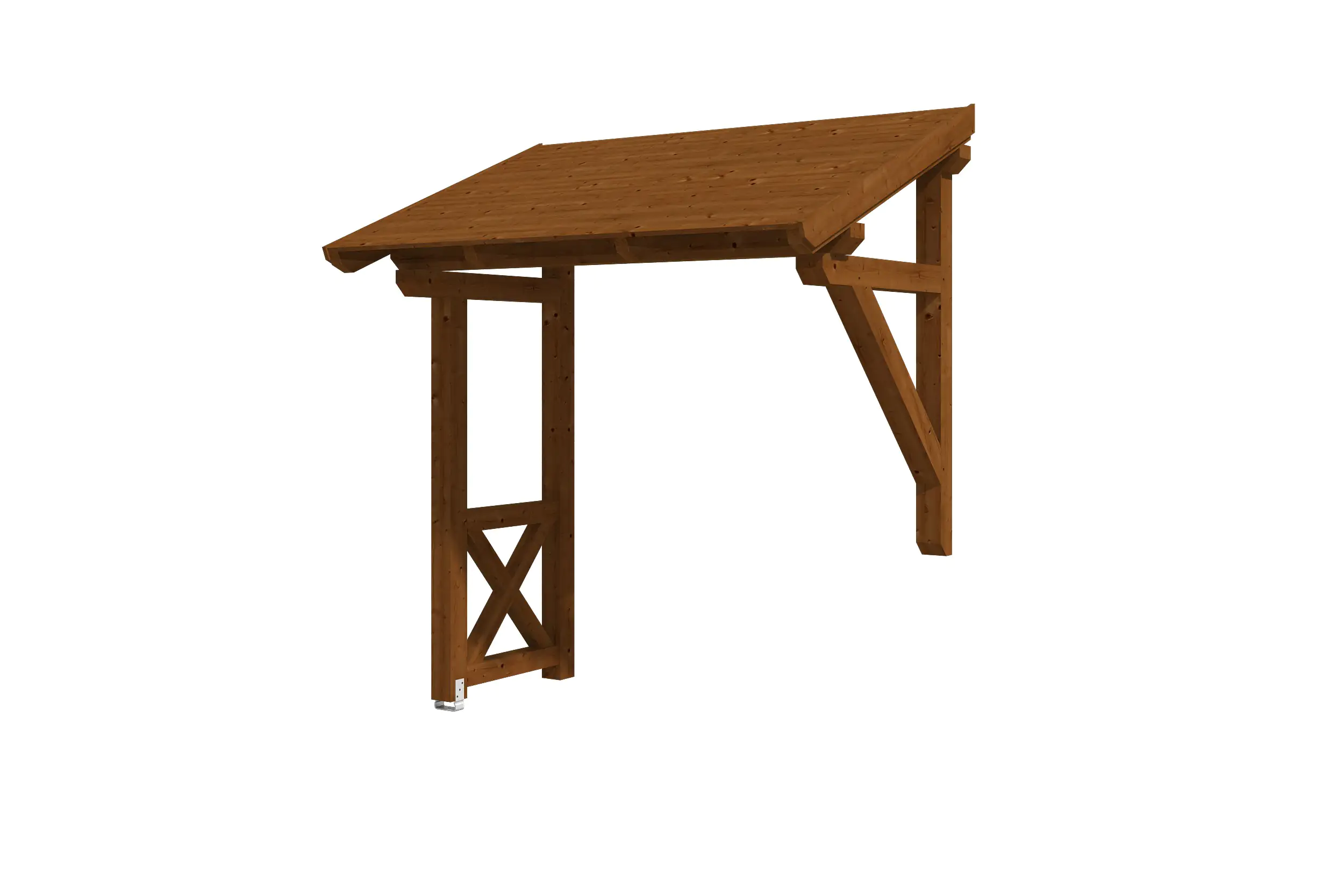 SKAN HOLZ Vordach Paderborn Typ 3 242 x 156 cm, lasiert in Nussbaum