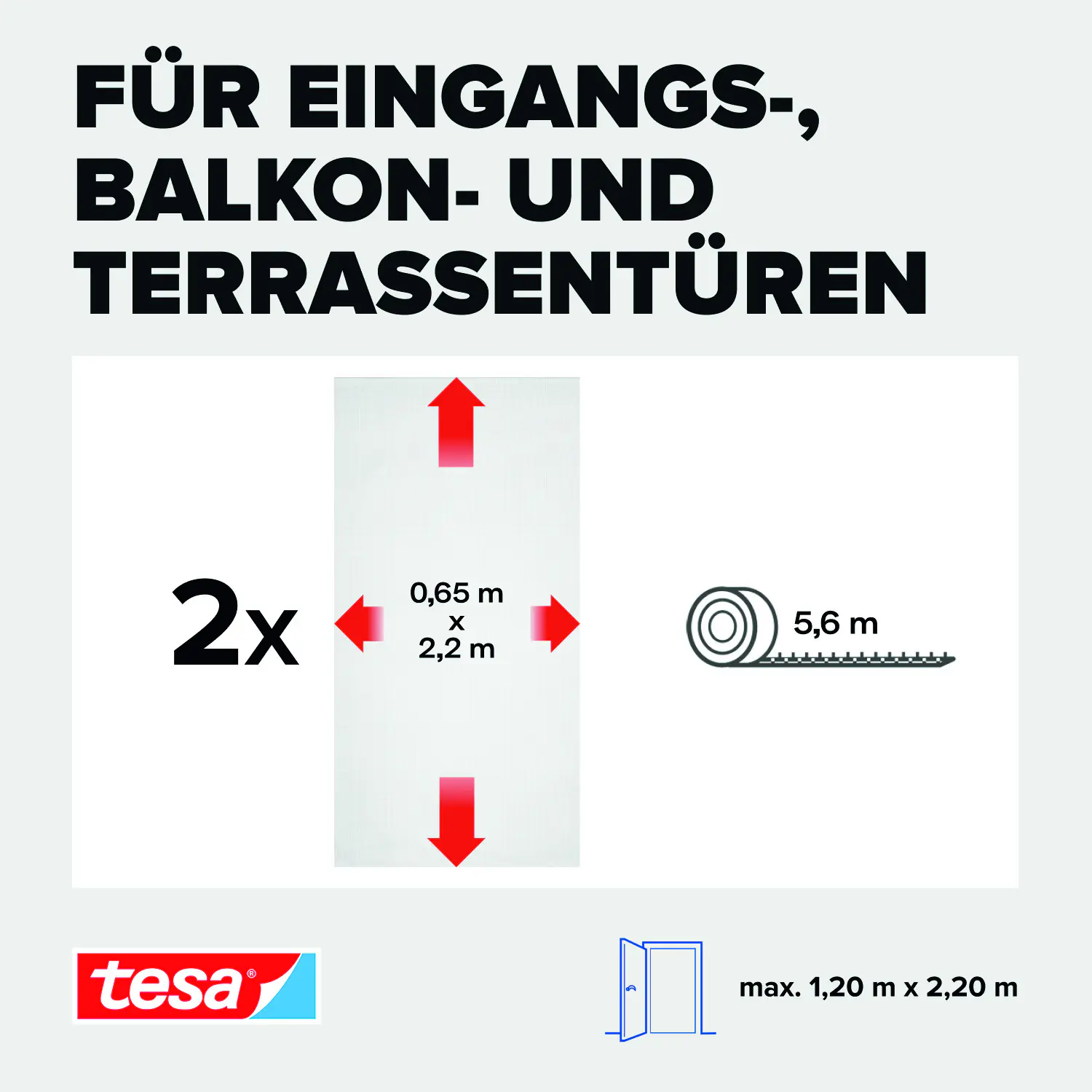 tesa Fliegengitter 65 x 220 cm weiß individuell kürzbar