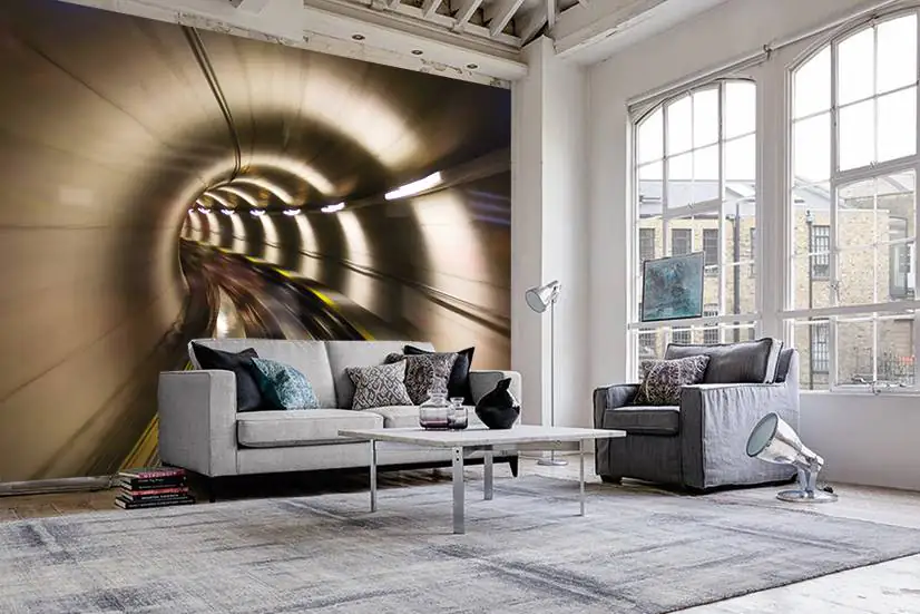 papermoon Vlies- Fototapete Digitaldruck 350 x 260 cm Underground Tunnel