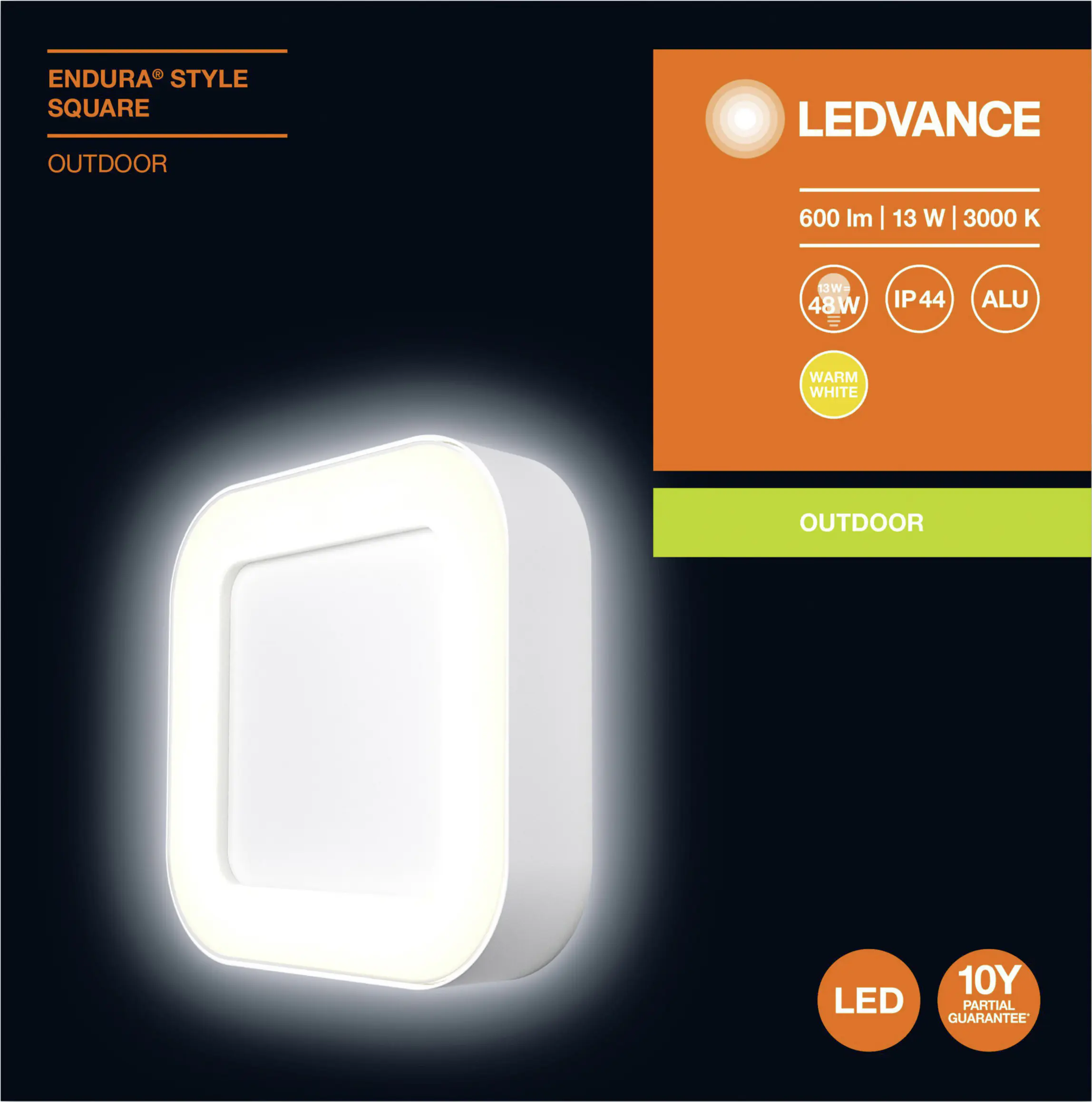 Ledvance Außenleuchte Endura Sryle Square weiß