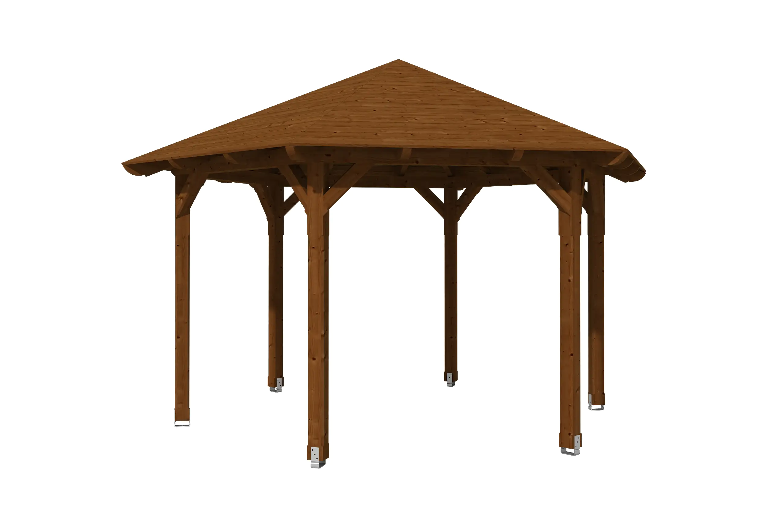 SKAN HOLZ Pavillon Colmar 3 Douglasie, lasiert in Nussbaum