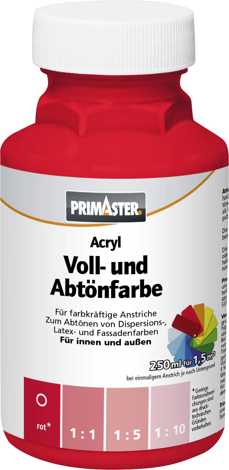 Primaster Voll- und Abtönfarbe 250 ml rot matt Primaster Voll- und Abtönfarbe 250 ml rot matt