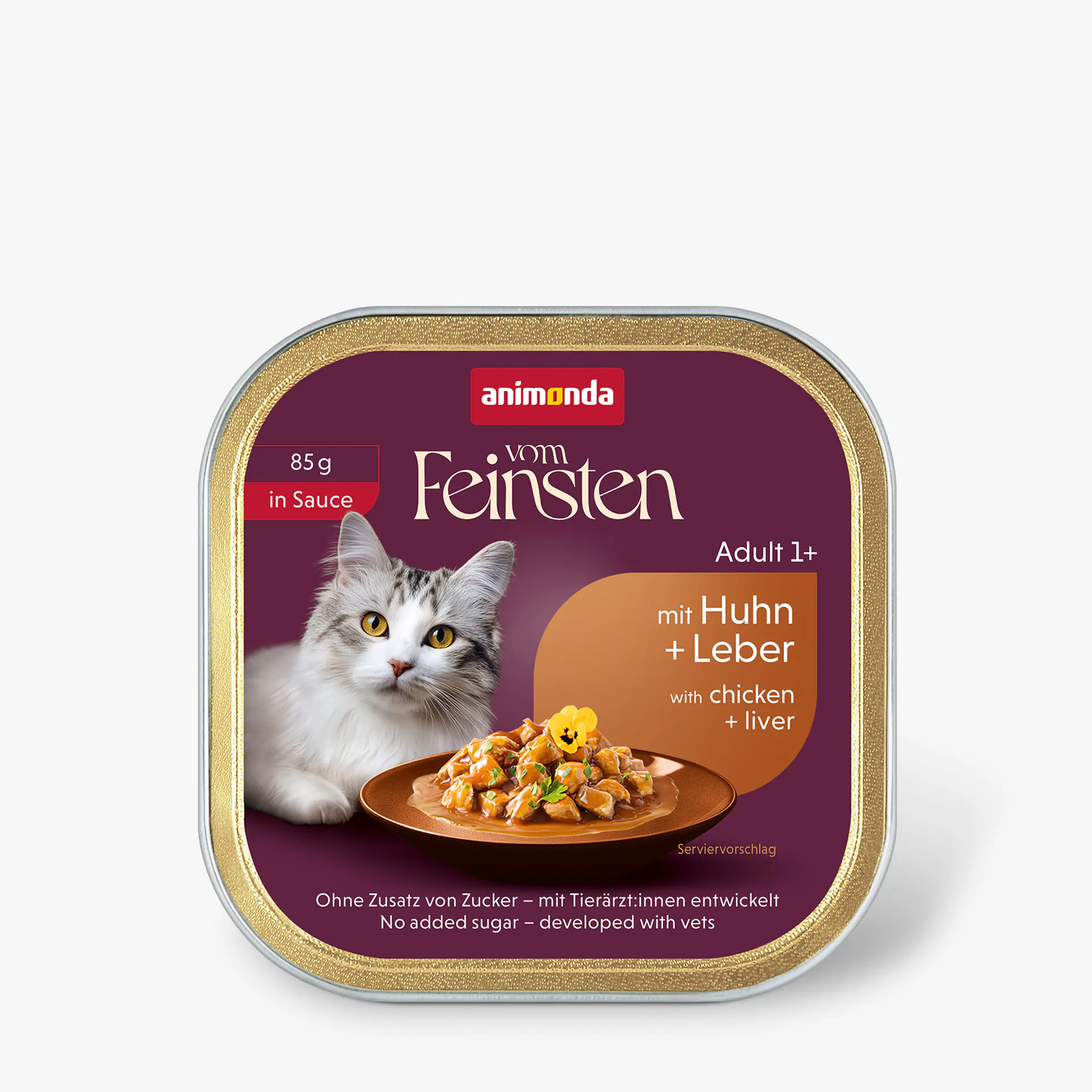 Animonda vom Feinsten Katzennassfutter Adult 85 g Huhn & Leber in Sauce