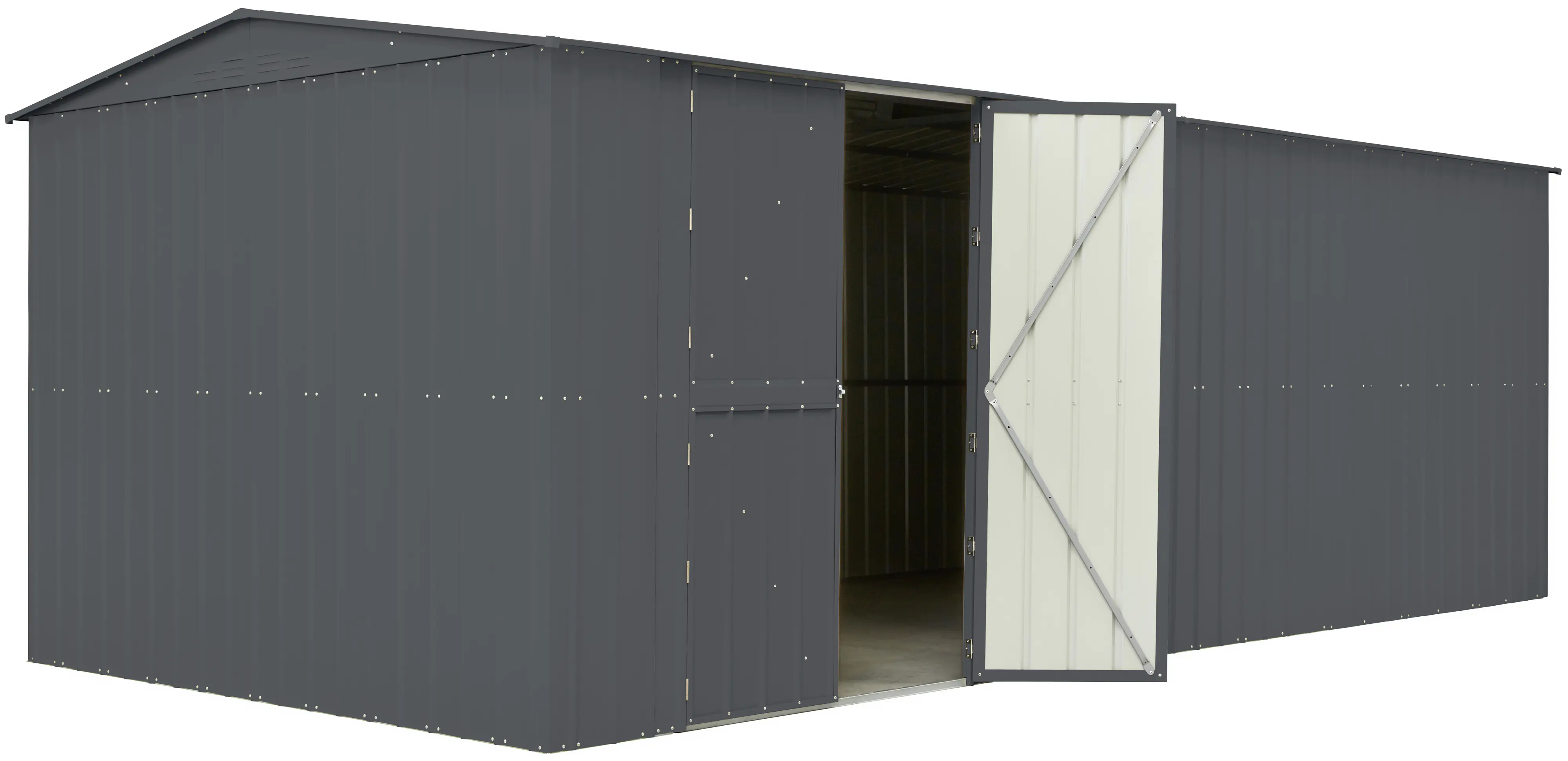 Globel Erweiterungsmodul Metallgerätehaus Worker 125 x 308 x 225 cm anth.