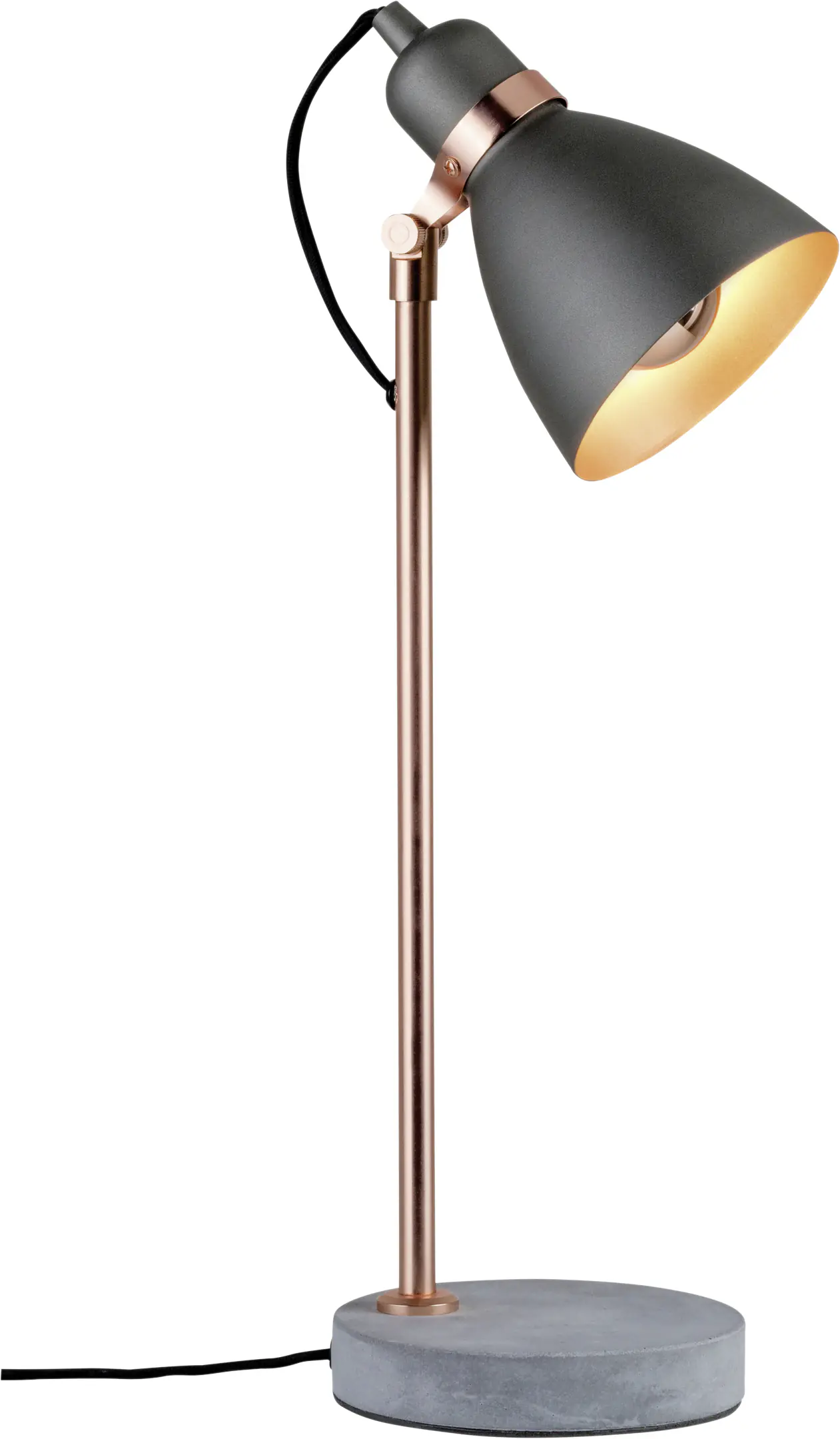 Paulmann Tischleuchte Neordic Orm E27, grau, kupfer-matt, dimmbar