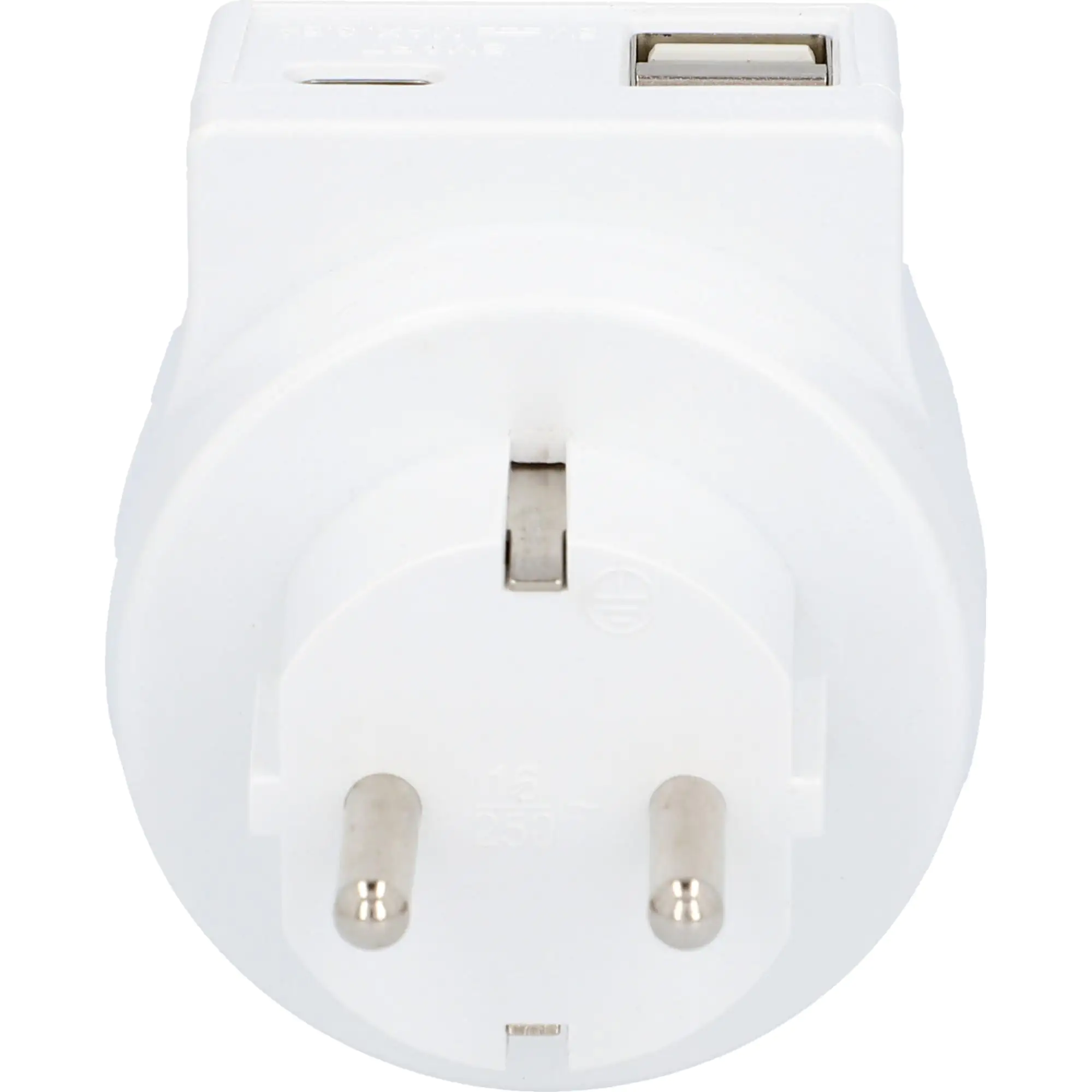 EVB Steckdosenadapter Zwischenstecker, USB A + C, weiß