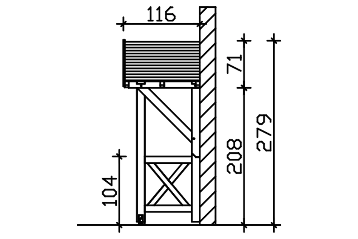 SKAN HOLZ Vordach Stralsund Typ 3 289 x 116 cm, natur